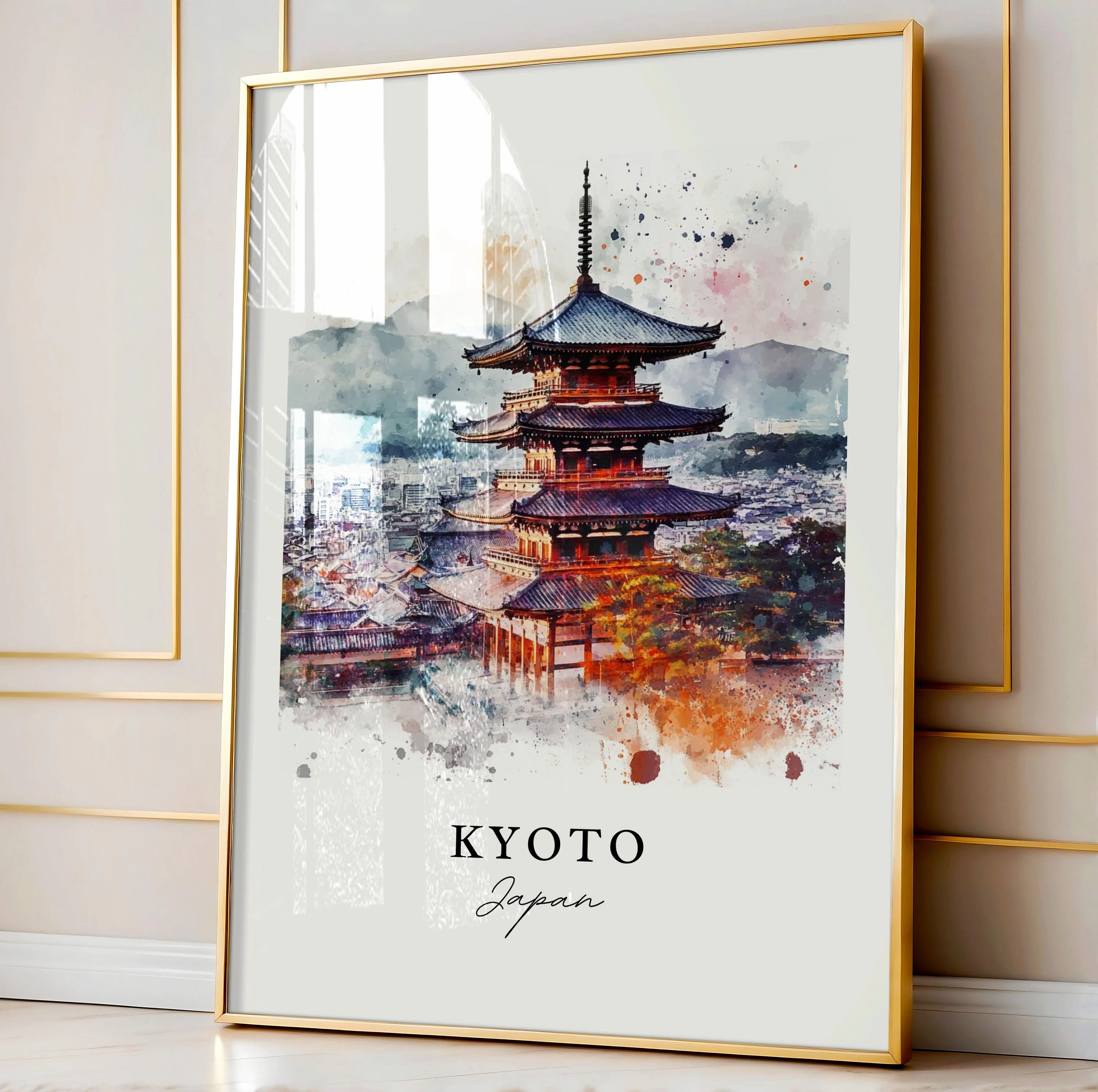 Kyoto, Japan – Watercolor Art Print - Image 5