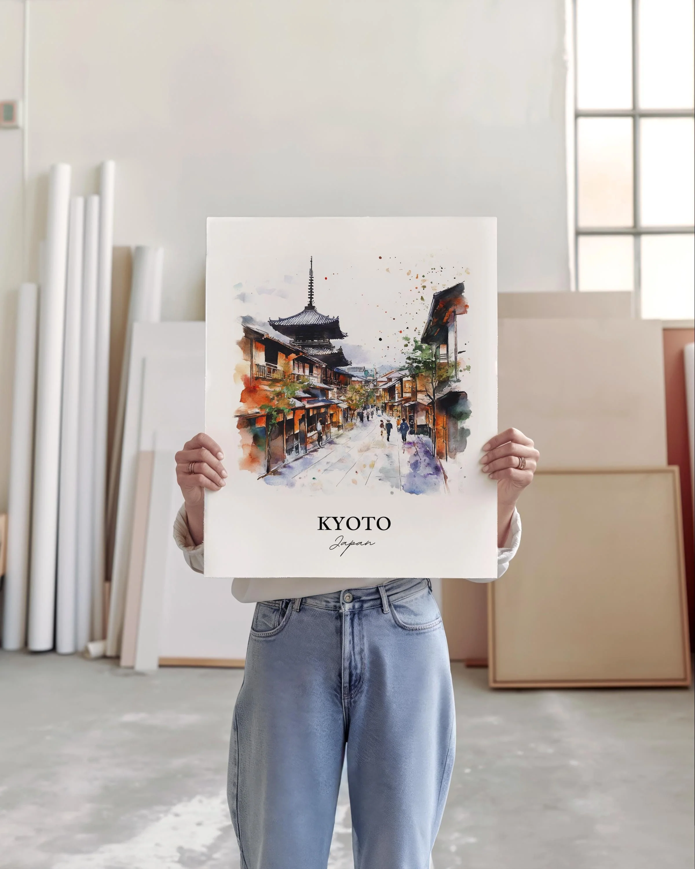Kyoto, Japan – Watercolor Art Print - Image 3