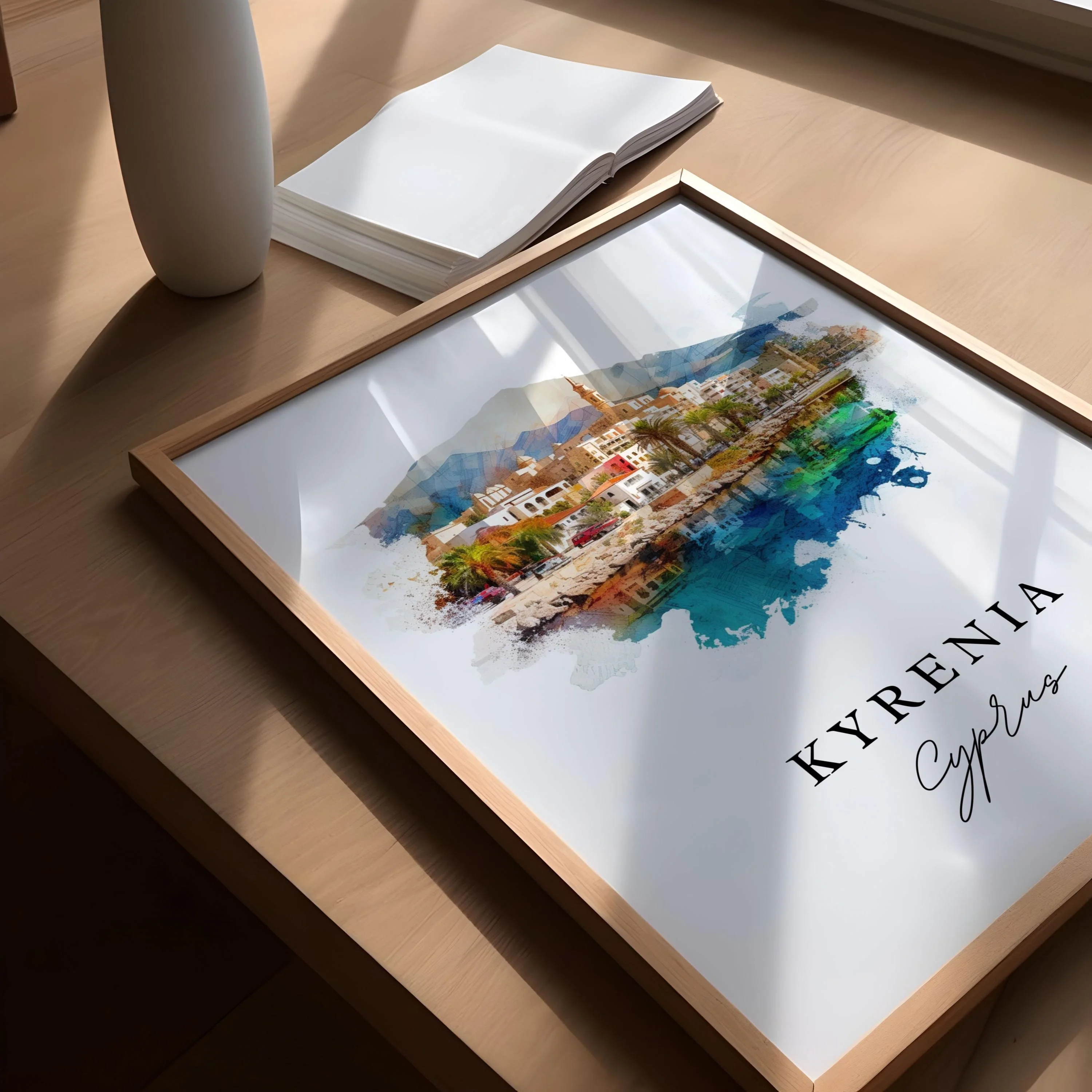 Kyrenia, Cyprus – Watercolor Art Print - Image 3
