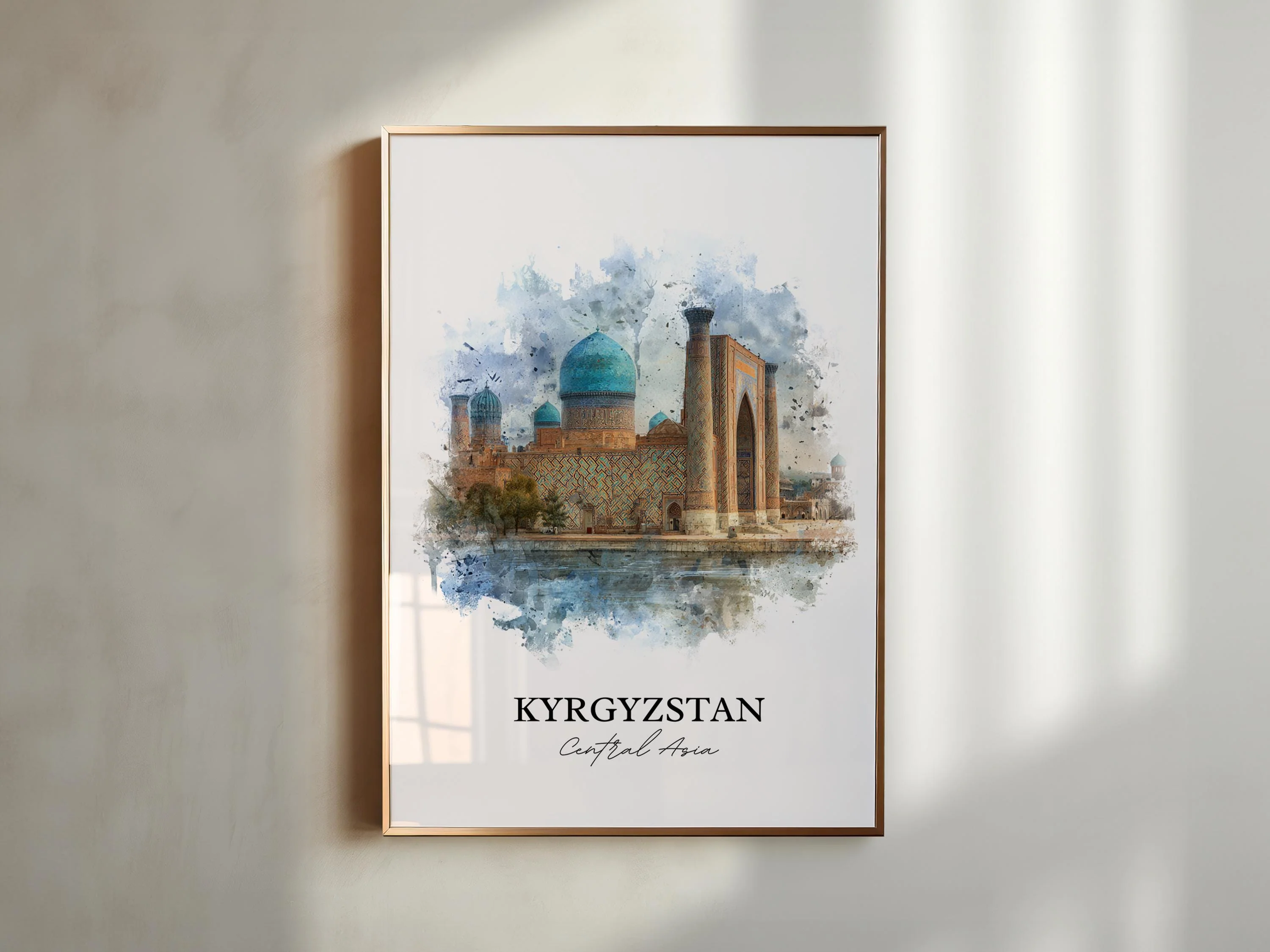 Kyrgyzstan, Kyrgyzstan – Watercolor Art Print - Image 3