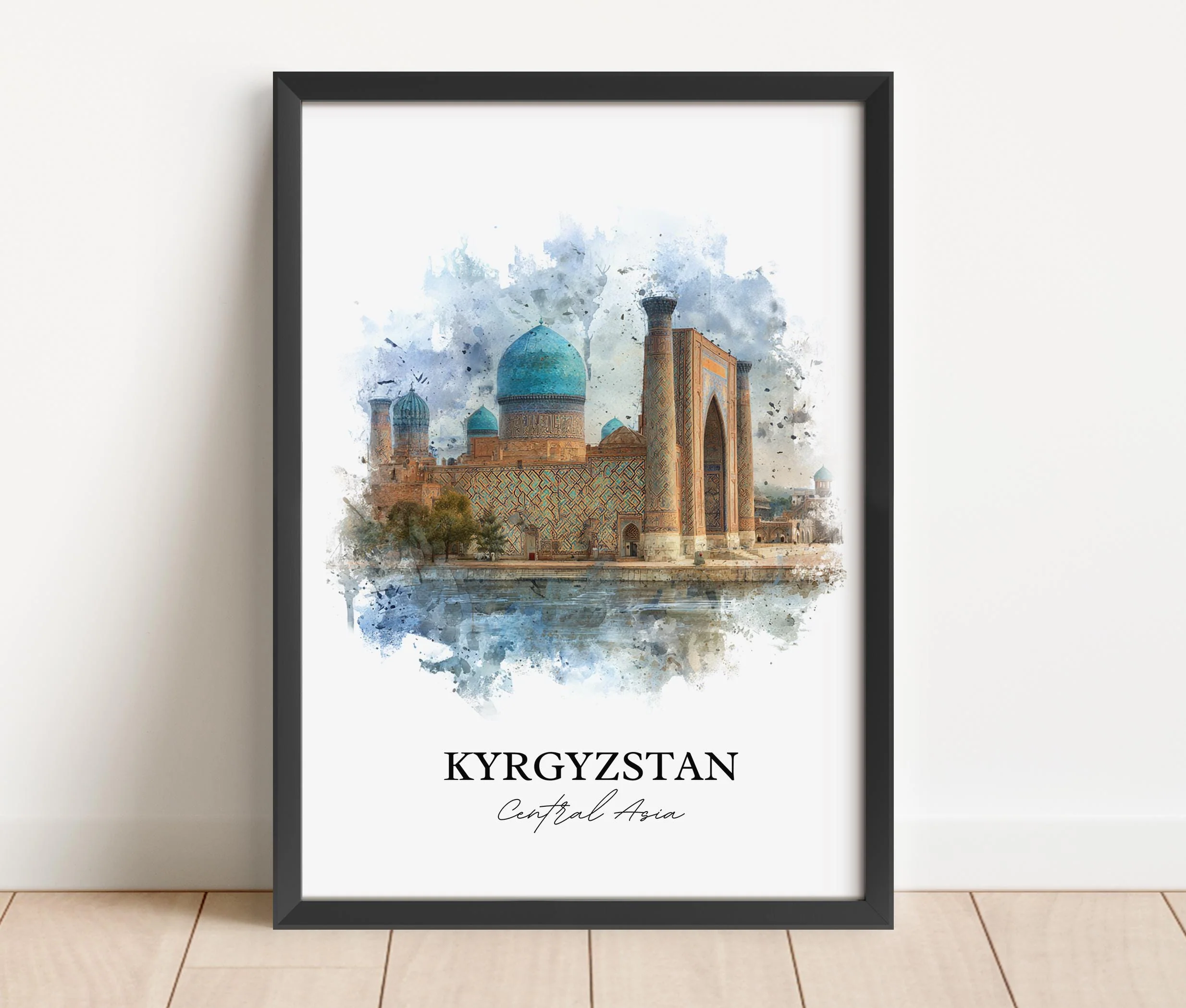 Kyrgyzstan, Kyrgyzstan – Watercolor Art Print - Image 6