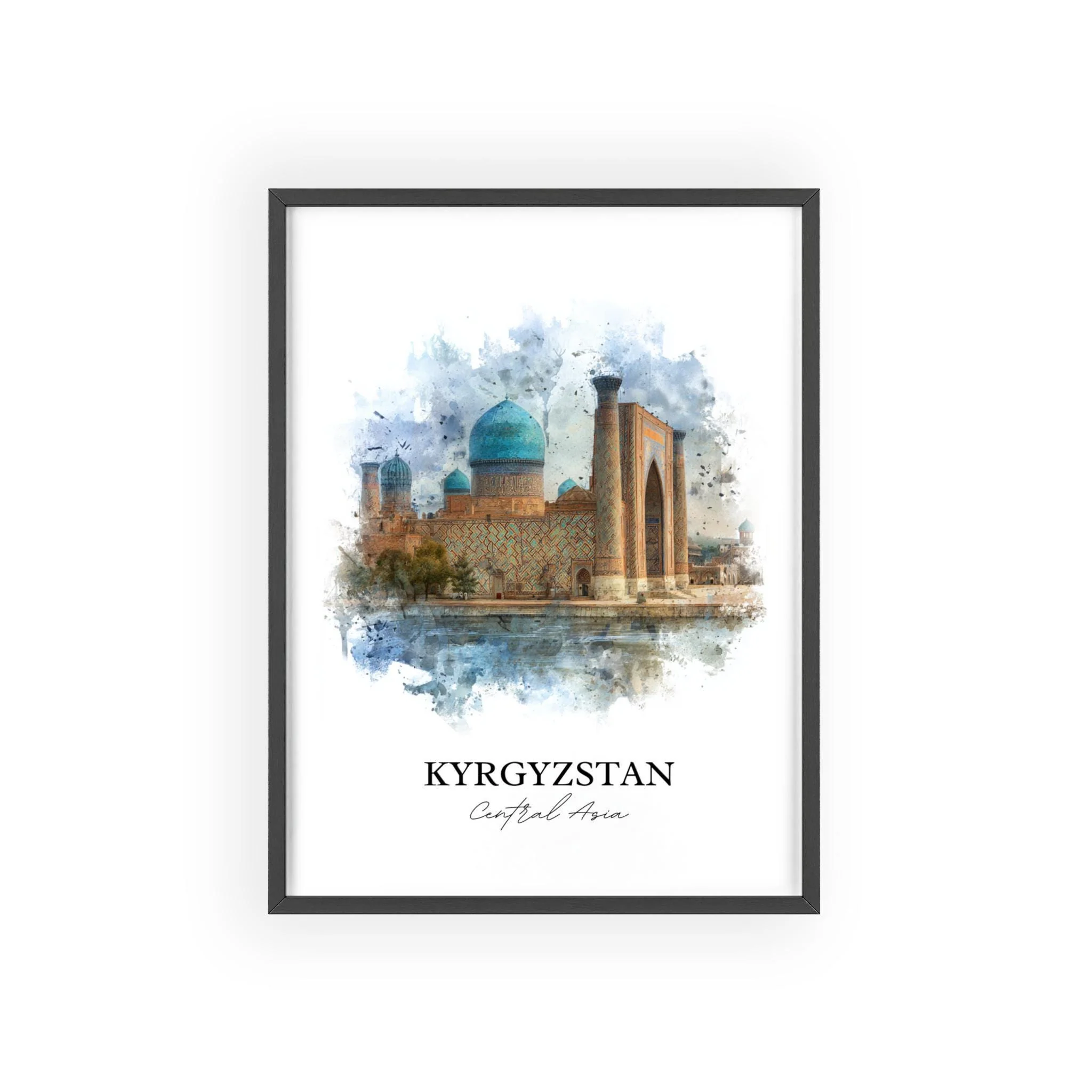 Kyrgyzstan, Kyrgyzstan – Watercolor Art Print - Image 7