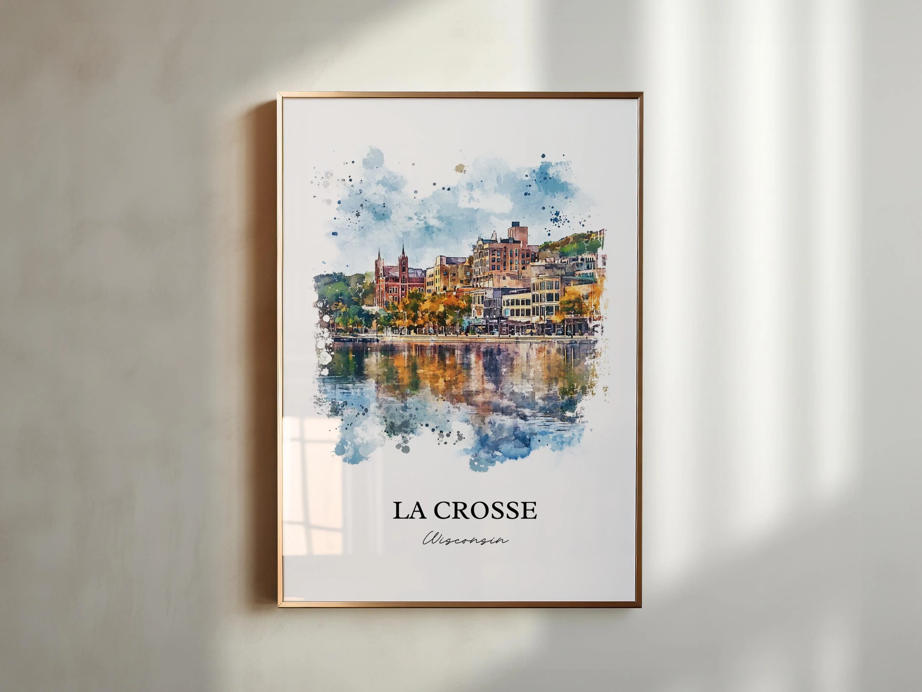 La Crosse, Wisconsin, USA – Watercolor Art Print - Image 5