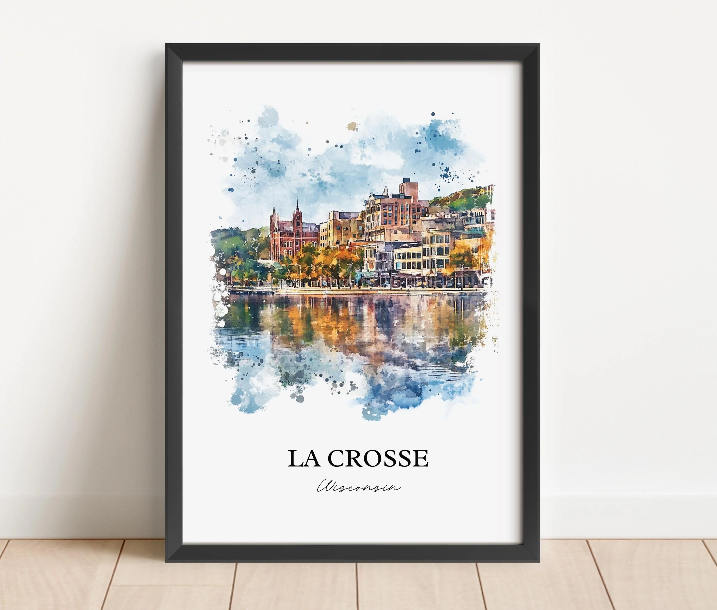 La Crosse, Wisconsin, USA – Watercolor Art Print - Image 6