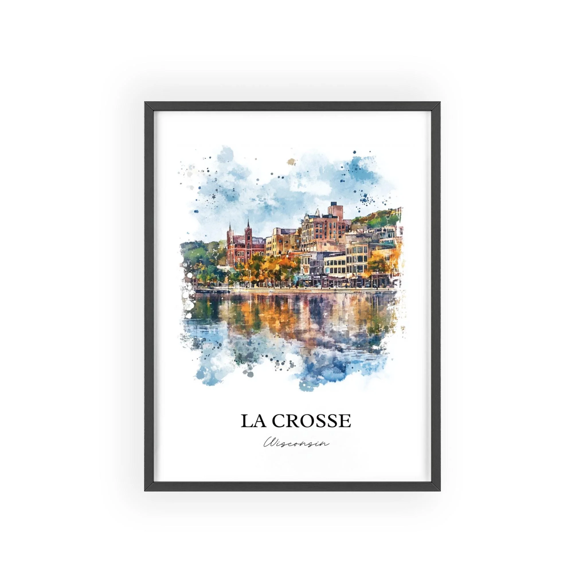 La Crosse, Wisconsin, USA – Watercolor Art Print - Image 7
