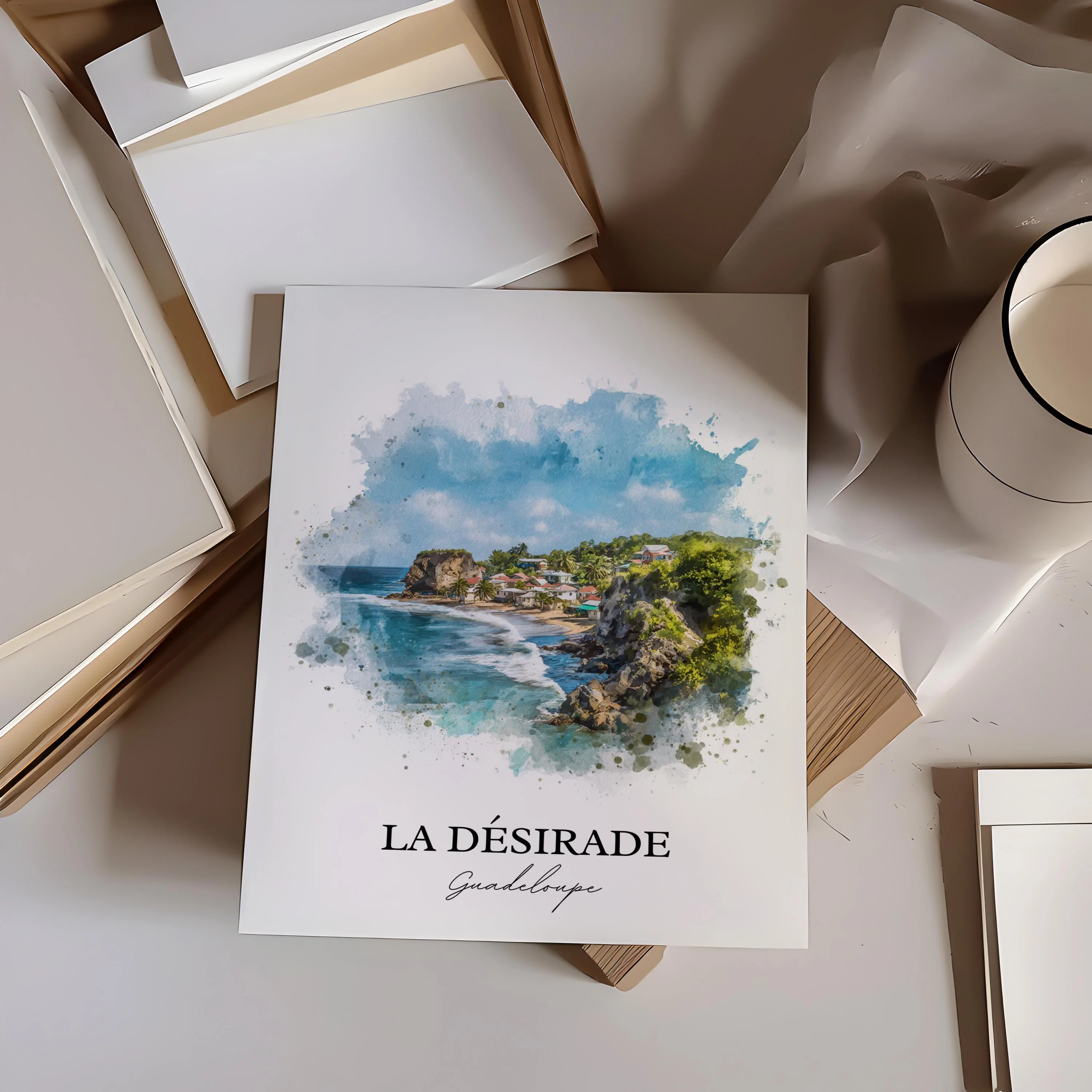 La Désirade, Guadeloupe – Watercolor Art Print - Image 6