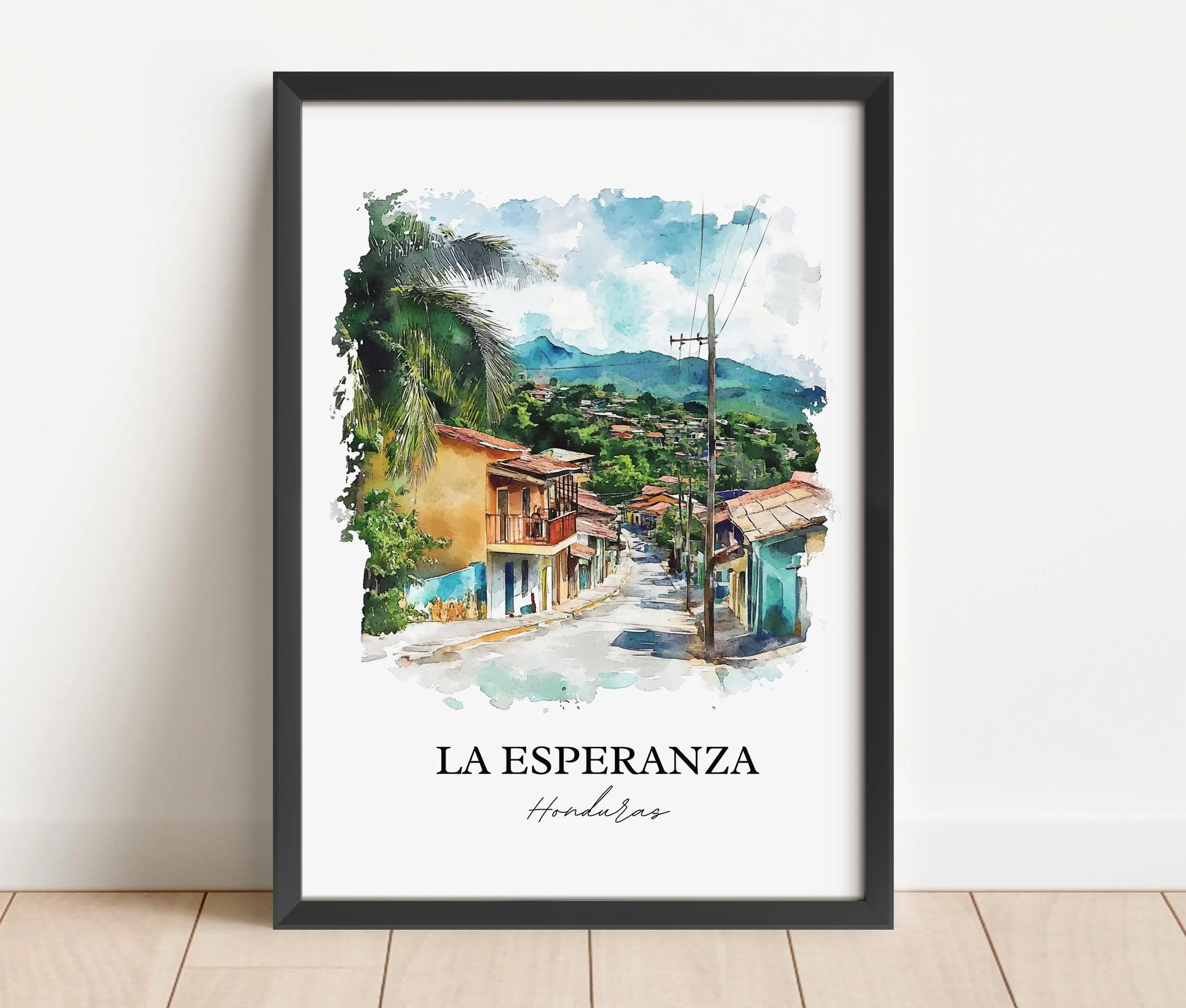 La Esperanza, Honduras – Watercolor Art Print - Image 5