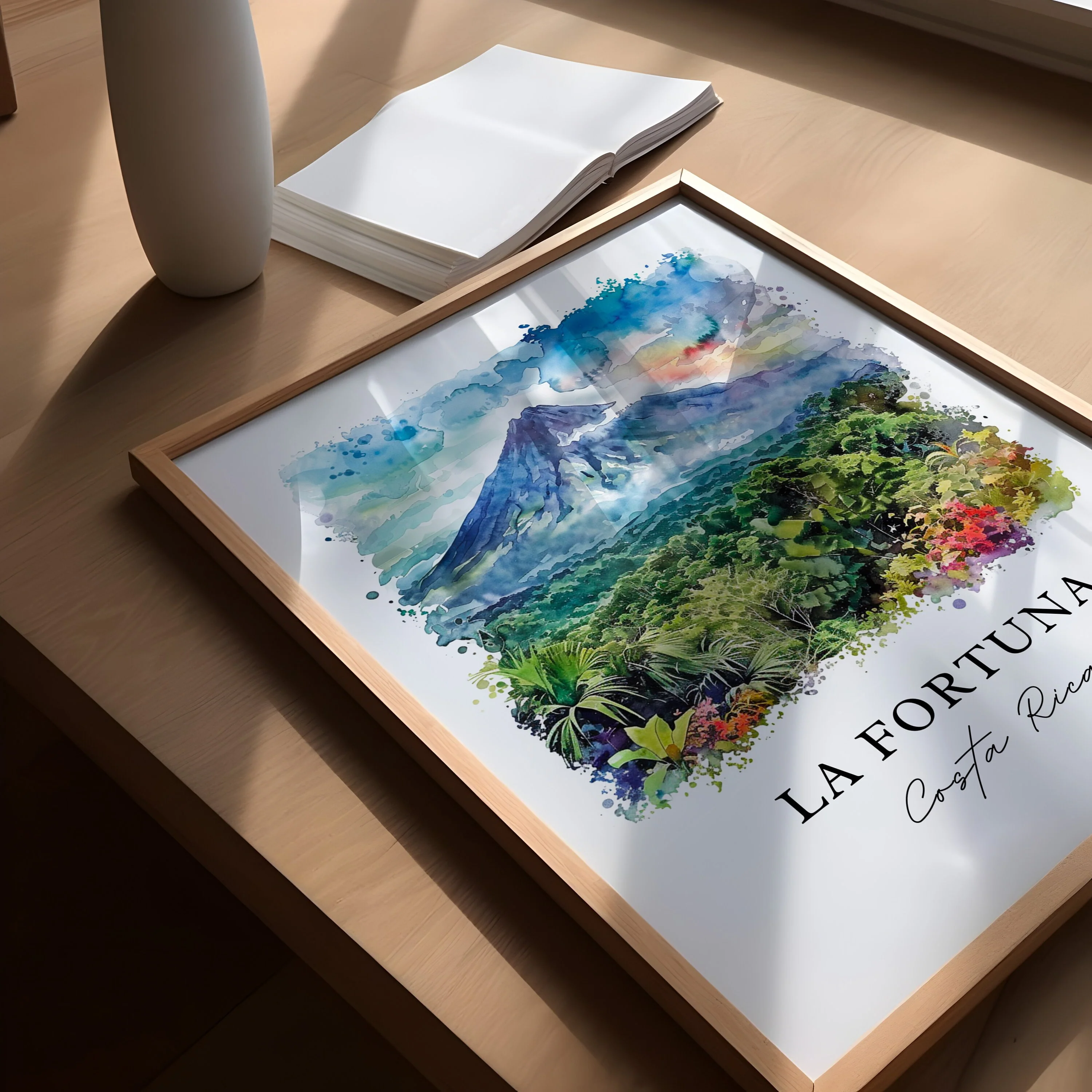 La Fortuna, Costa Rica – Watercolor Art Print - Image 3