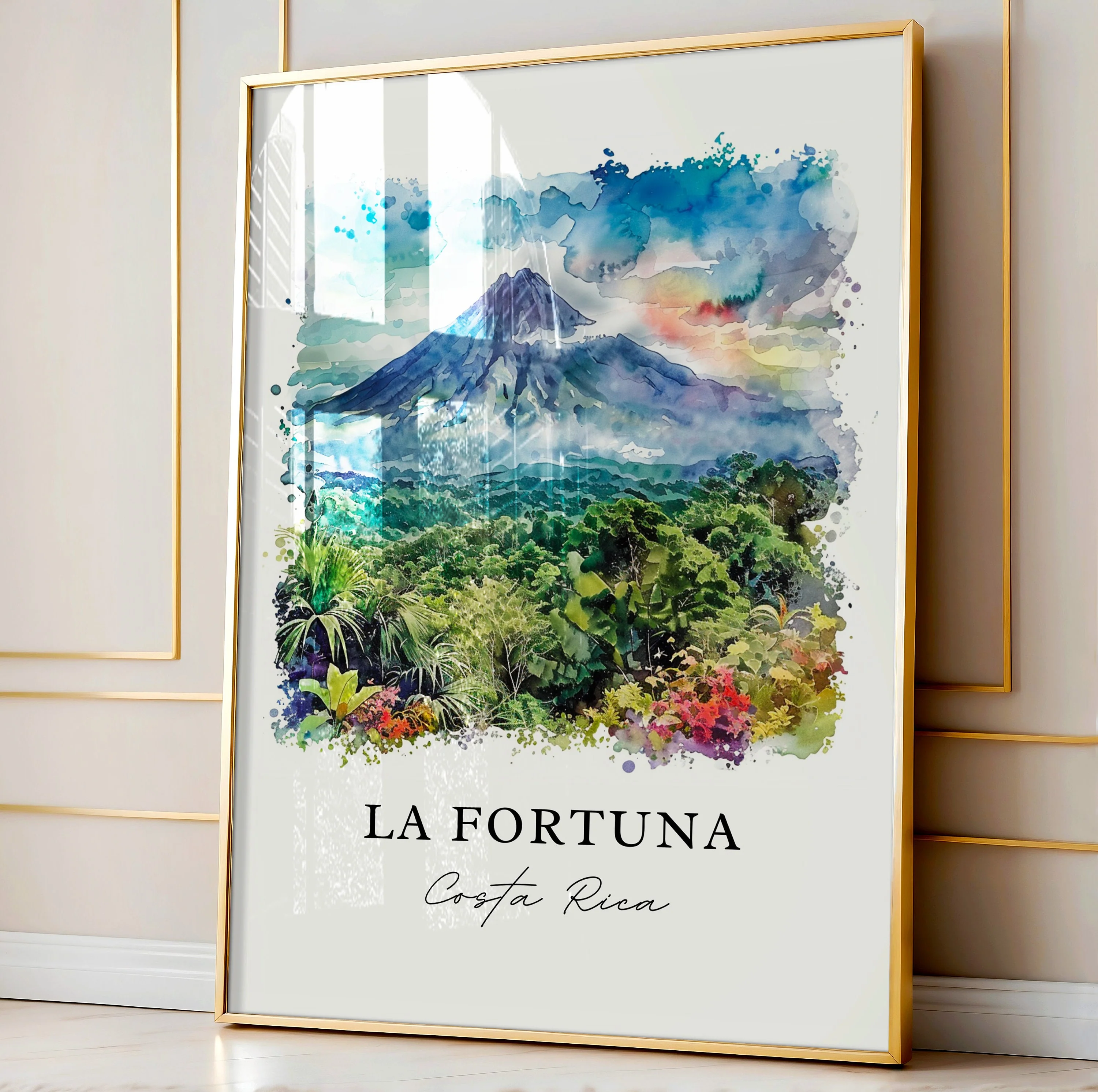 La Fortuna, Costa Rica – Watercolor Art Print - Image 4
