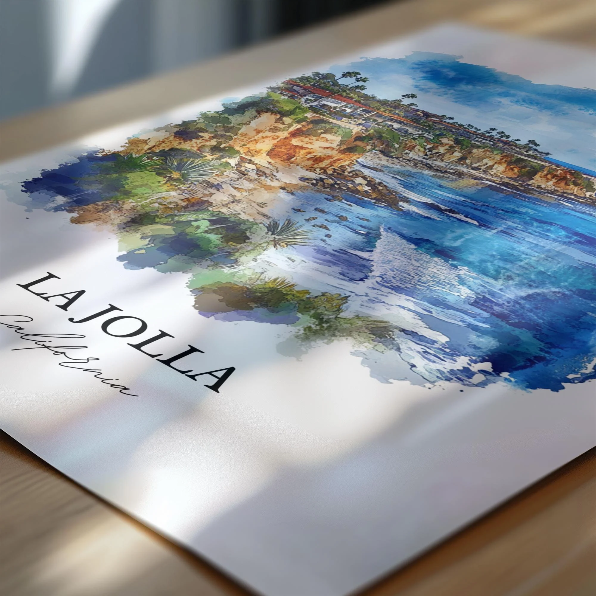La Jolla, USA – Watercolor Art Print - Image 2