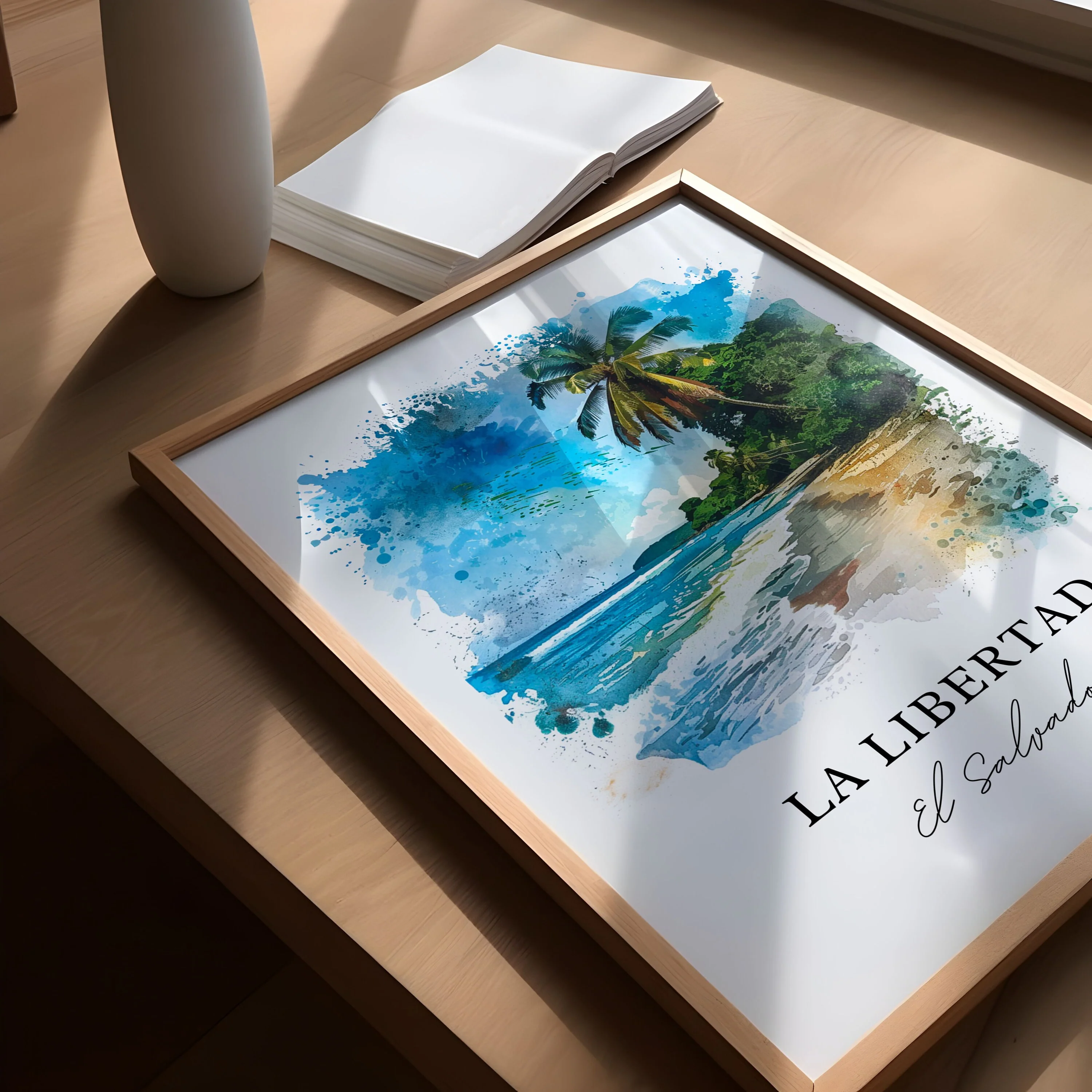La Libertad, El Salvador – Watercolor Art Print - Image 3