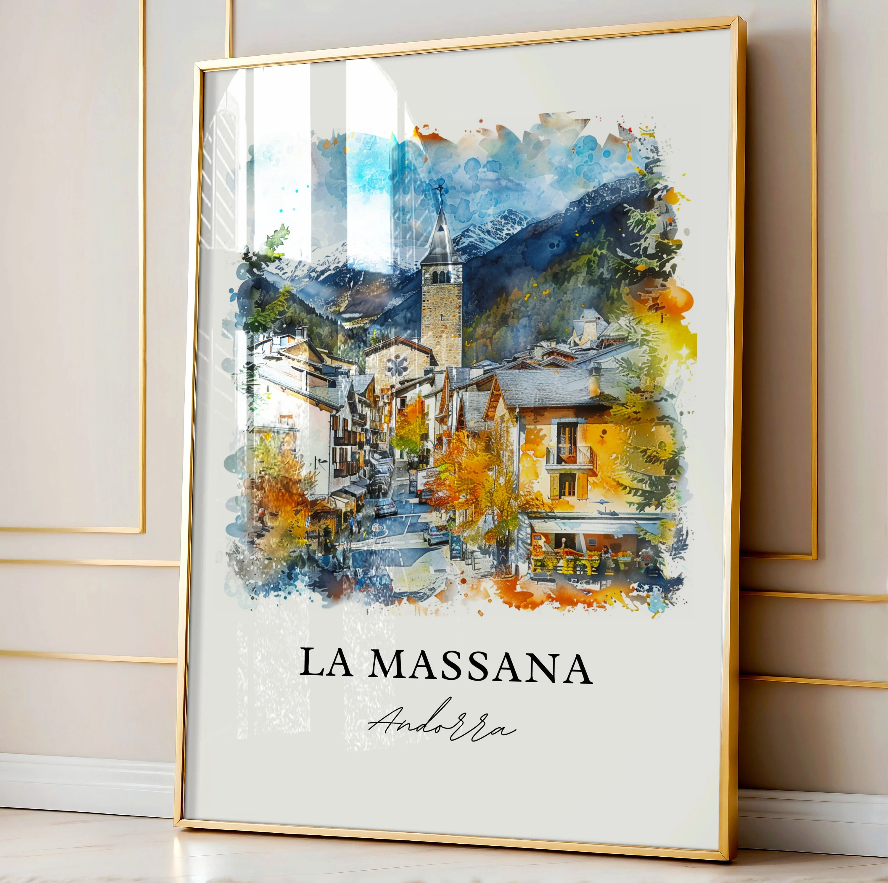 La Massana, Andorra – Watercolor Art Print - Image 4