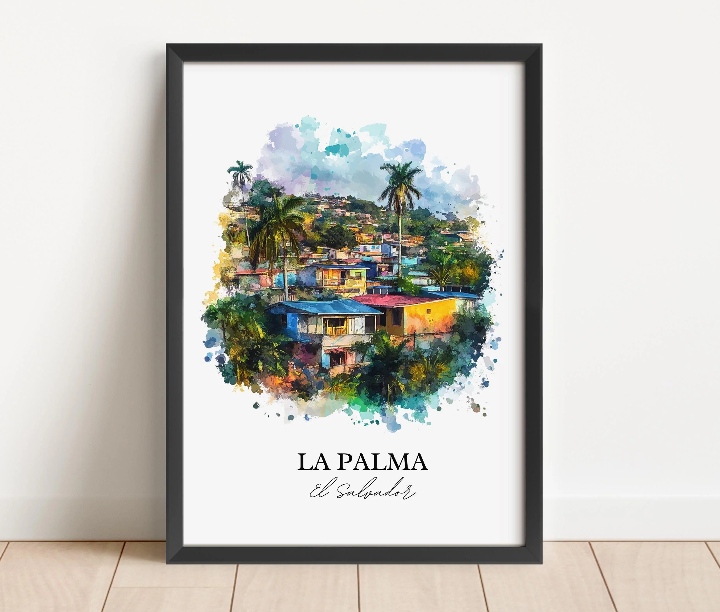 La Palma, El Salvador – Watercolor Art Print - Image 3