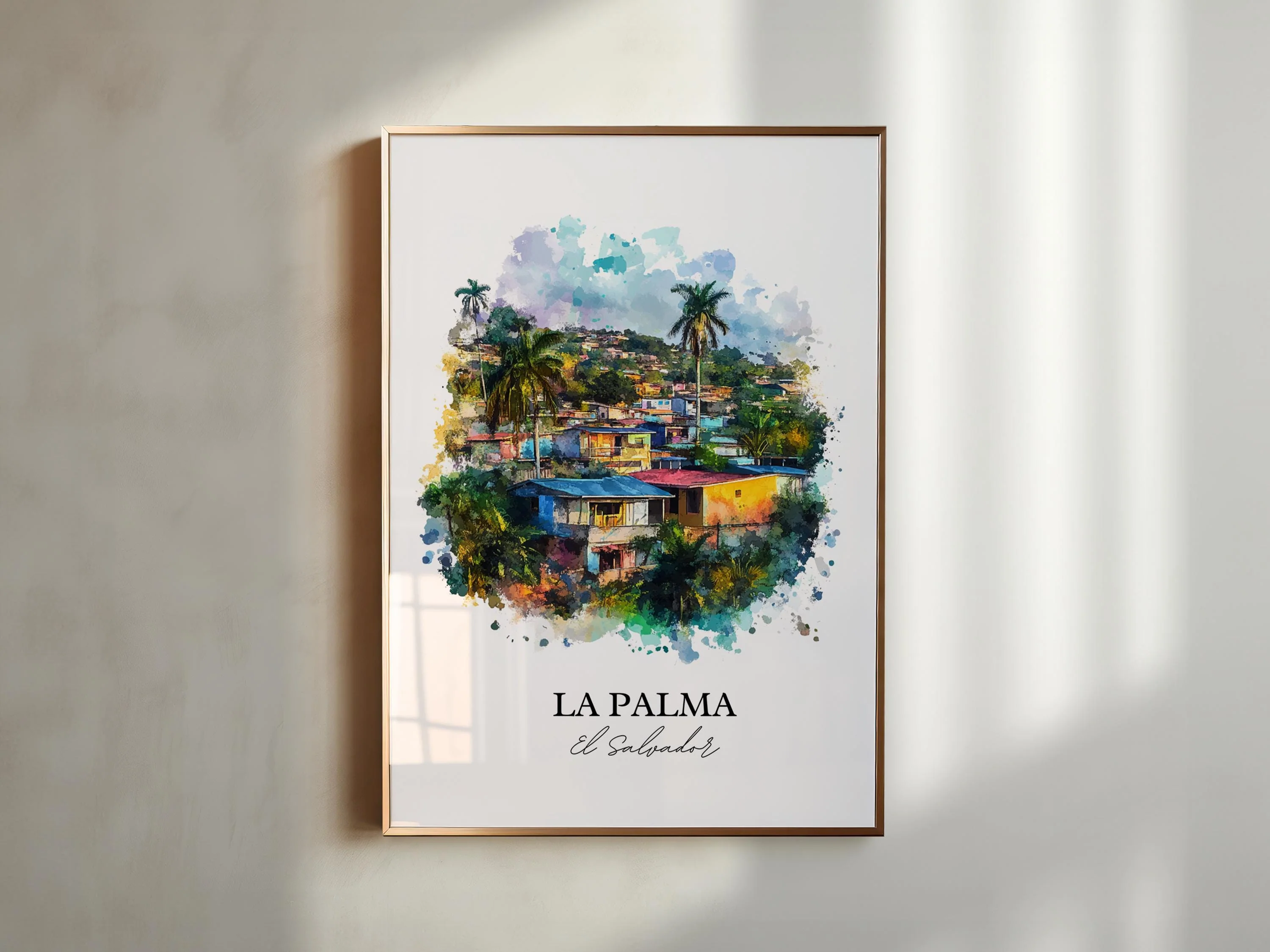 La Palma, El Salvador – Watercolor Art Print - Image 4