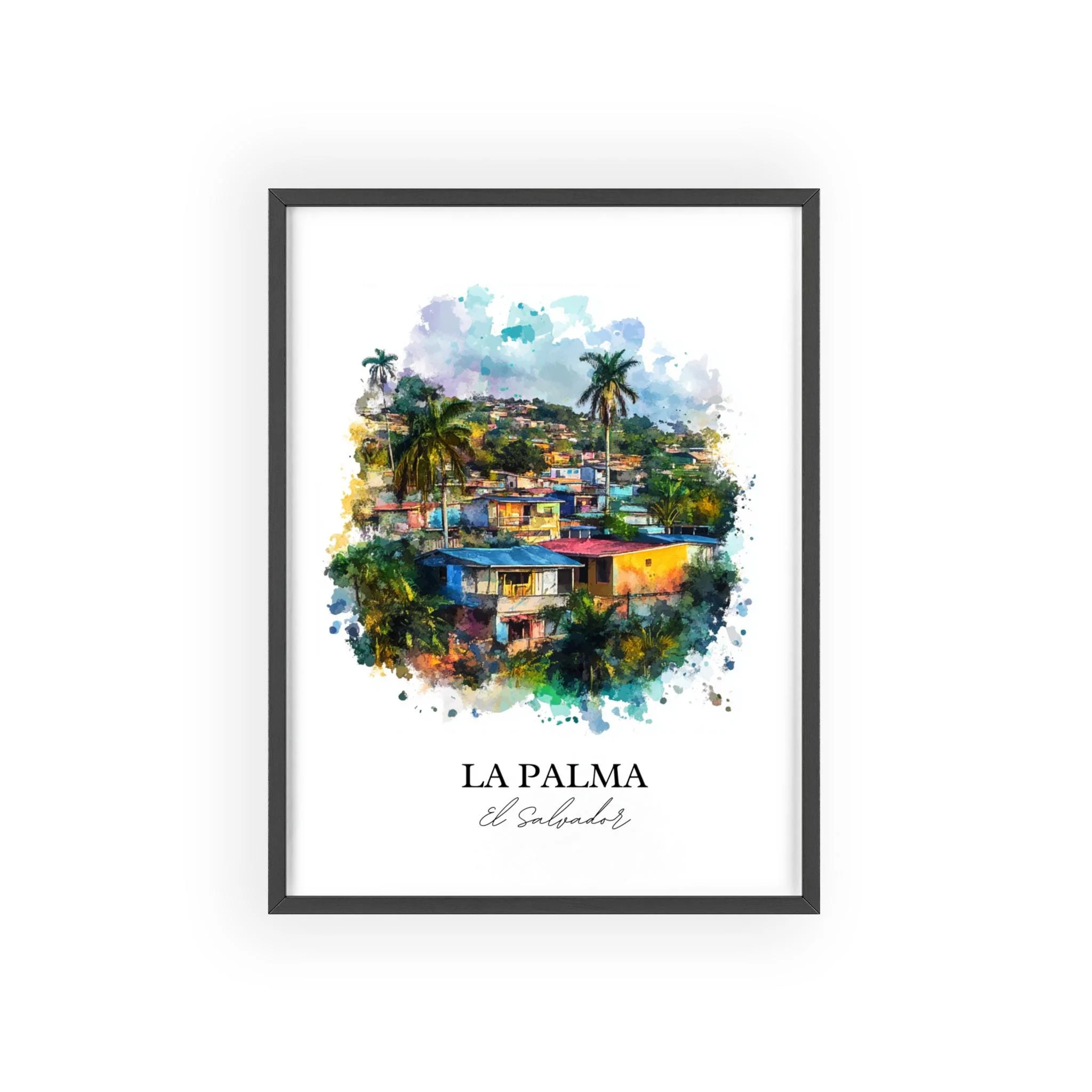 La Palma, El Salvador – Watercolor Art Print - Image 7