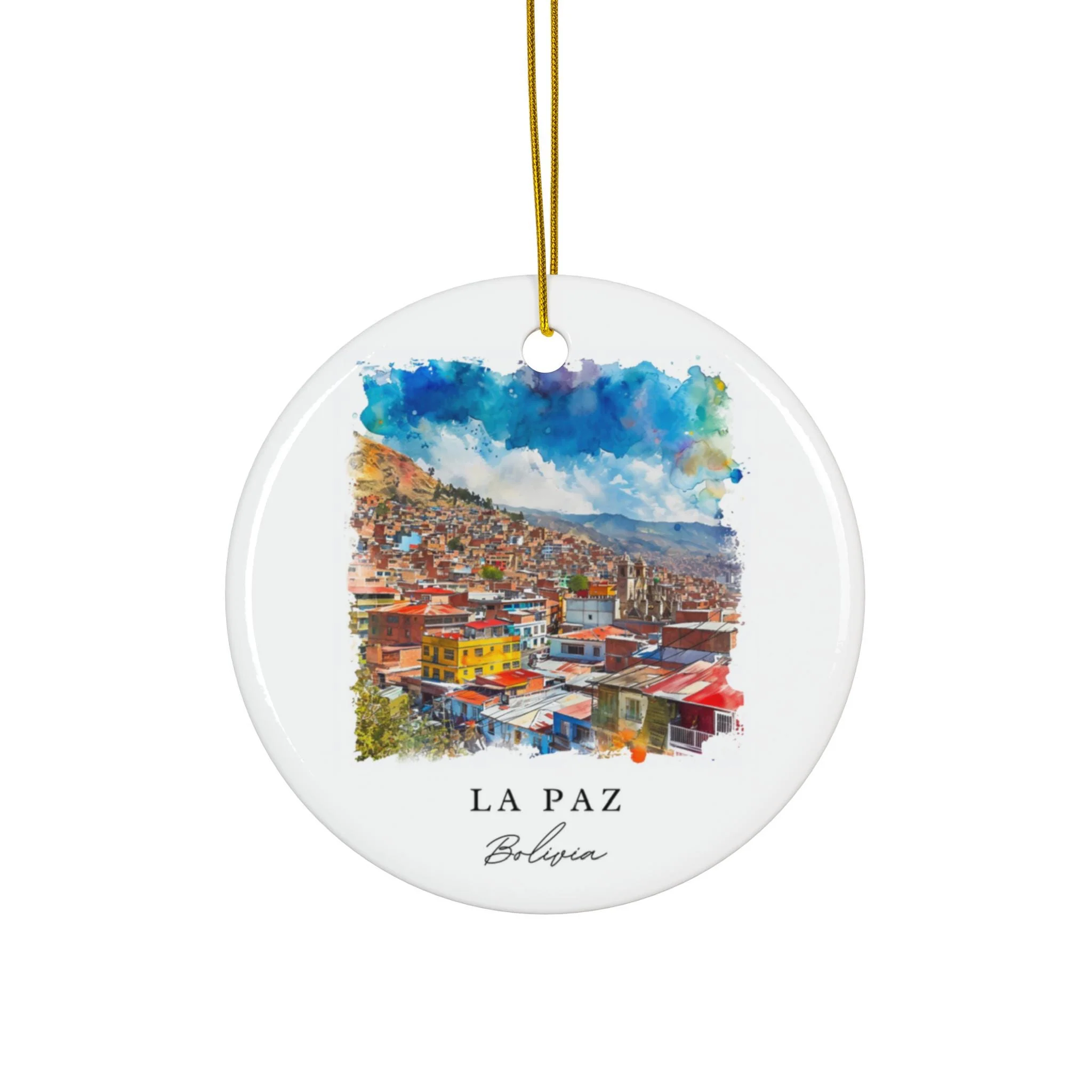 La Paz Bolivia Ornament: Unique La Paz Souvenir, La Paz Xmas Decor, and Authentic La Paz Bolivia Christmas Gift