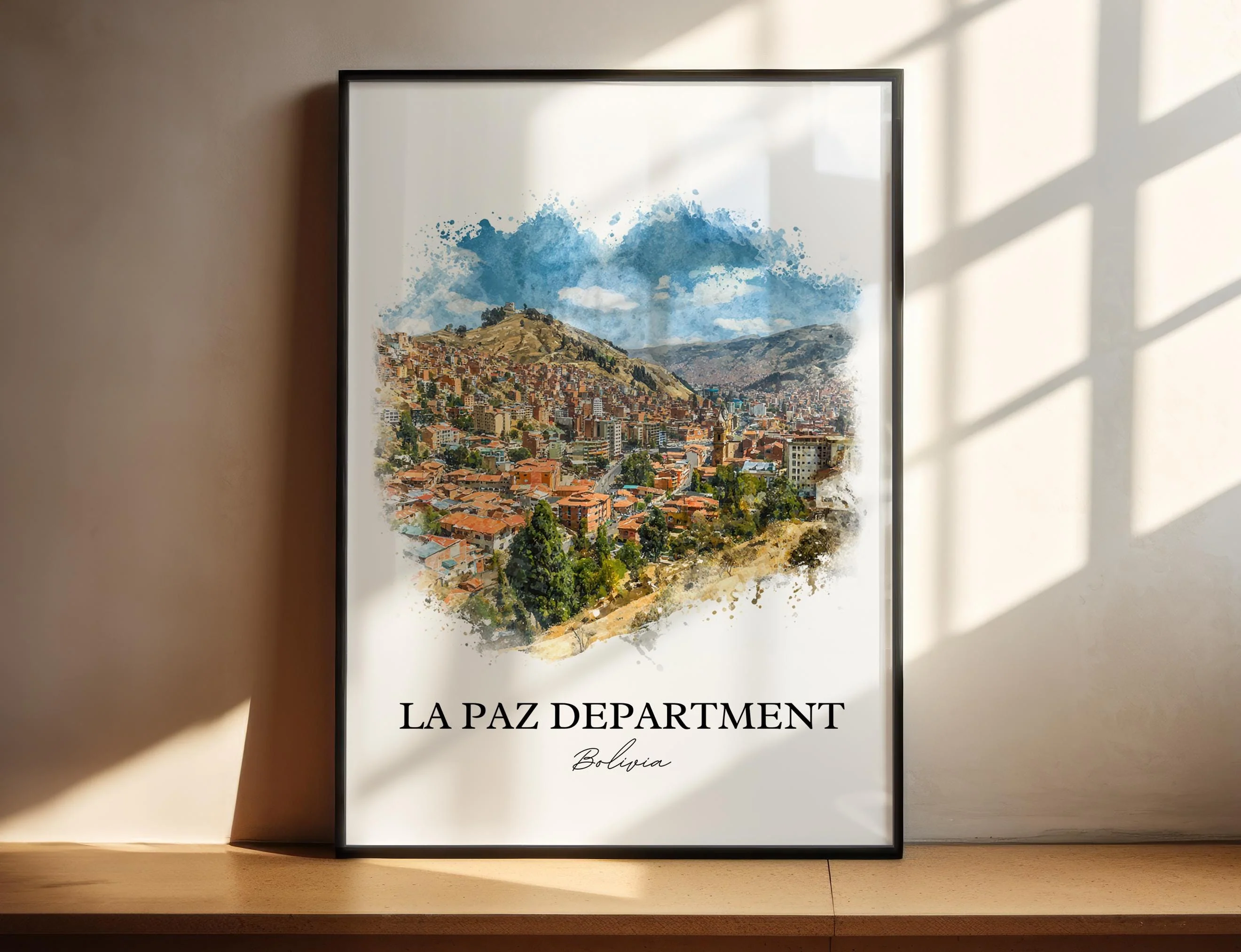 La Paz, Bolivia – Watercolor Art Print