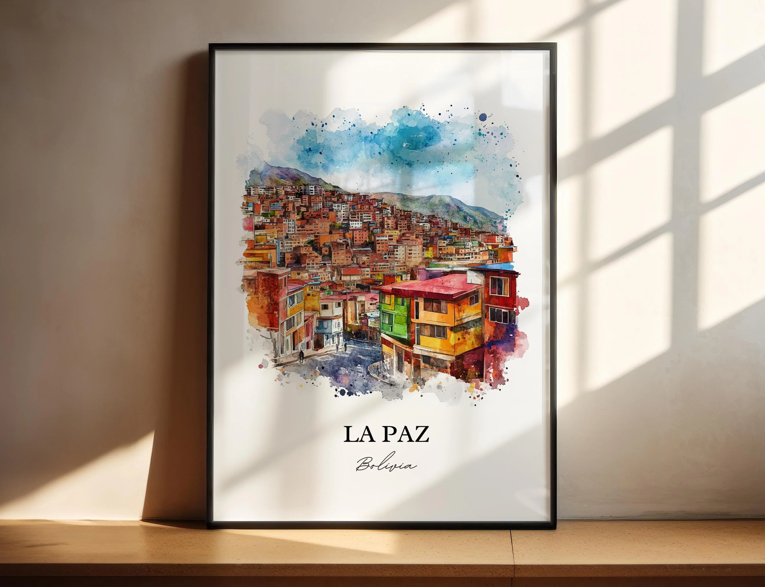 La Paz, Bolivia – Watercolor Art Print