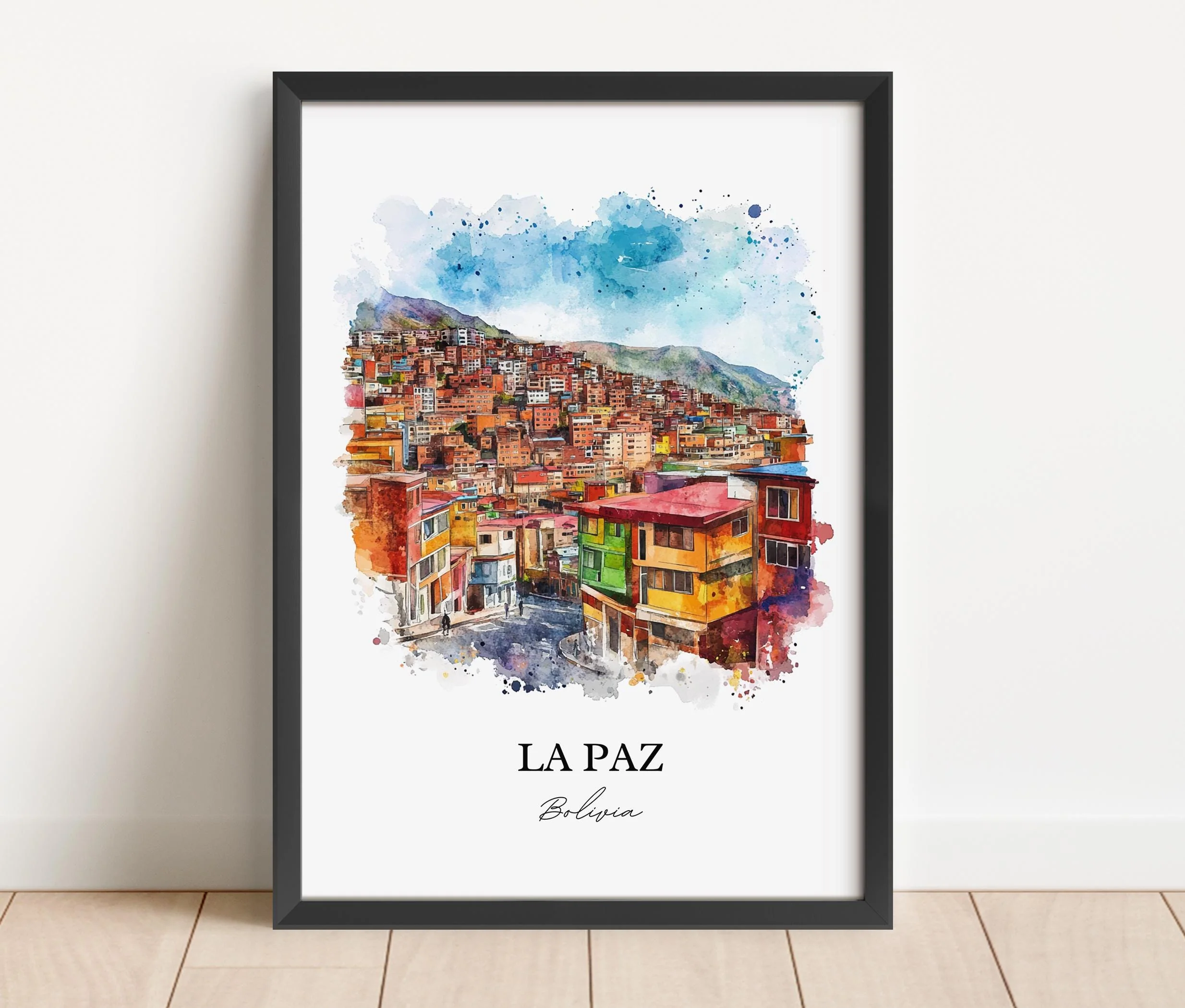 La Paz, Bolivia – Watercolor Art Print - Image 3