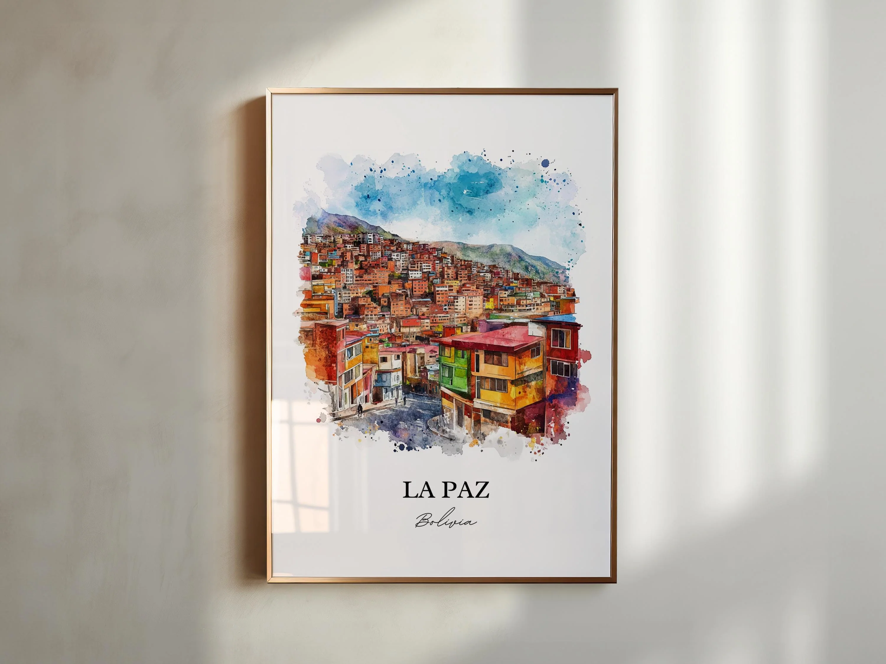 La Paz, Bolivia – Watercolor Art Print - Image 4