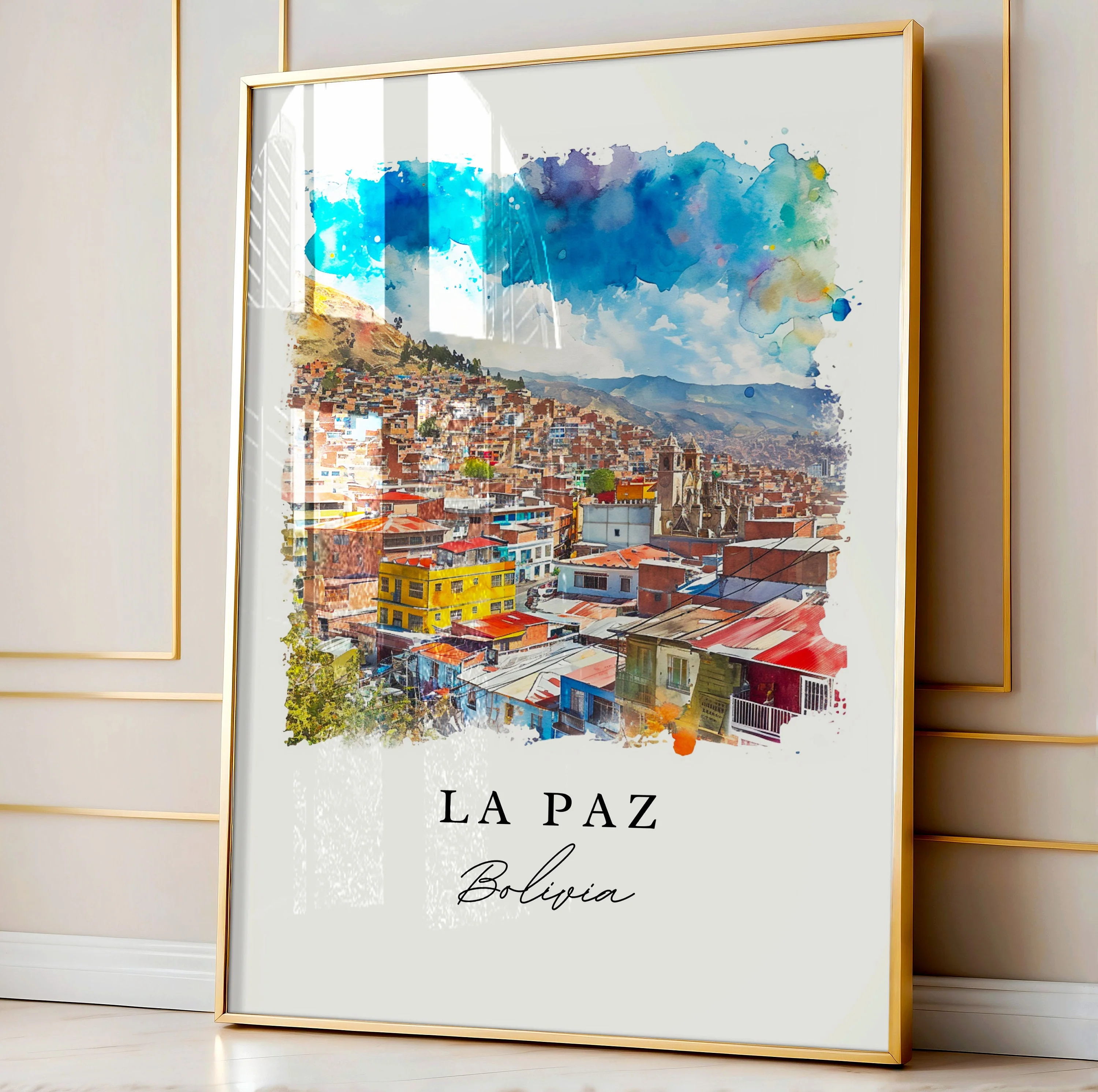 La Paz, Bolivia – Watercolor Art Print - Image 4