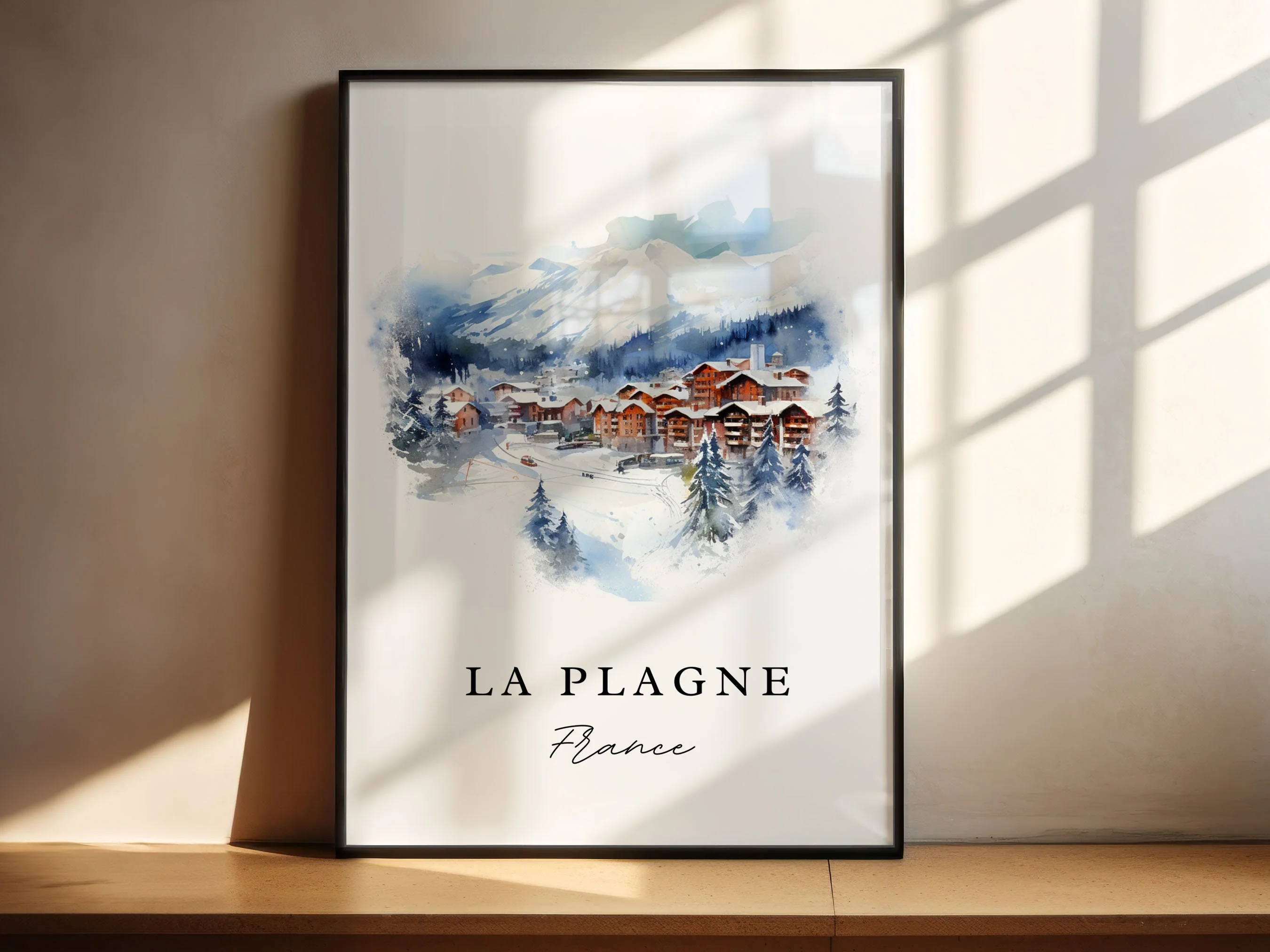 La Plagne, France – Watercolor Art Print - Image 4