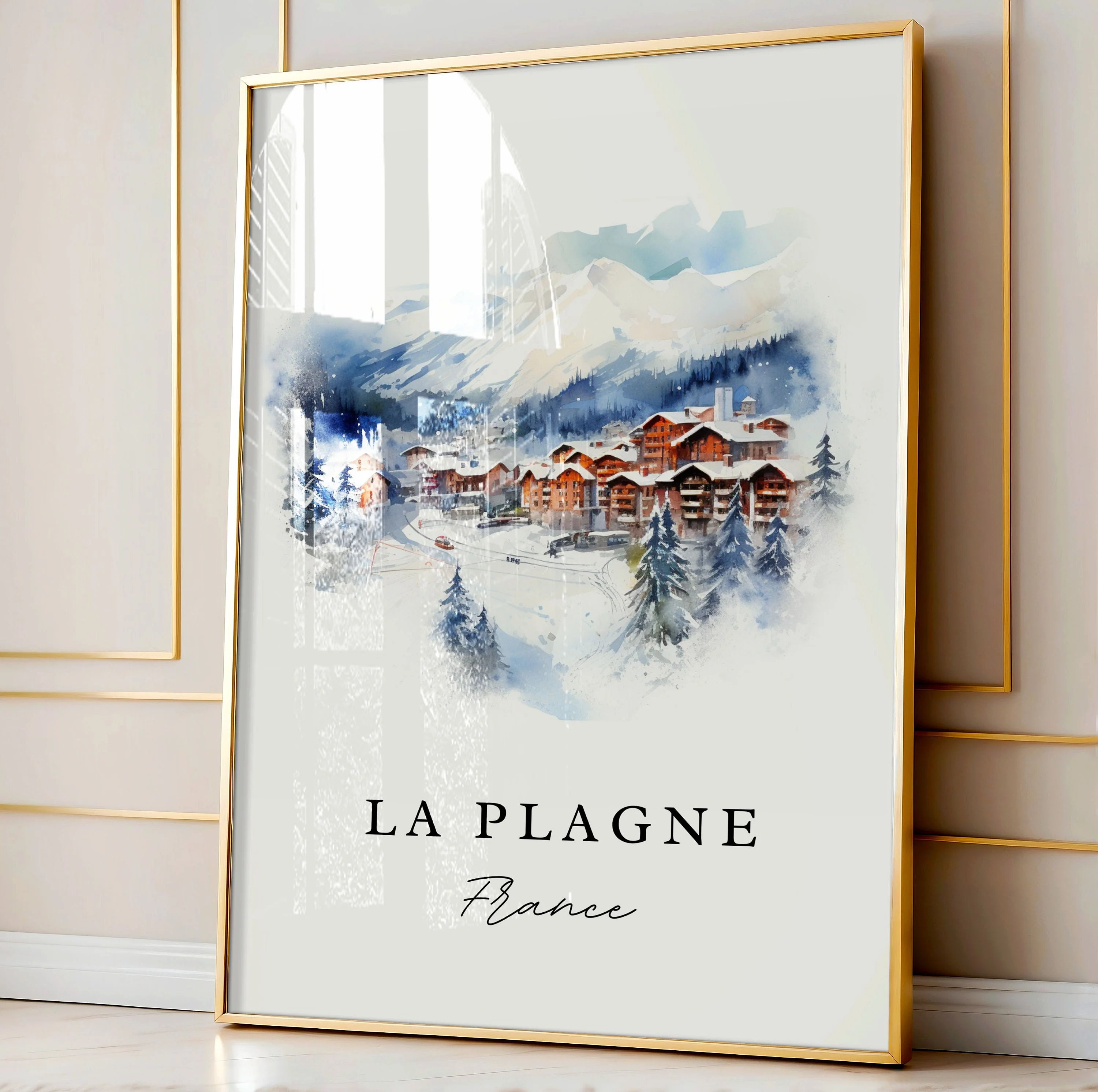 La Plagne, France – Watercolor Art Print - Image 5