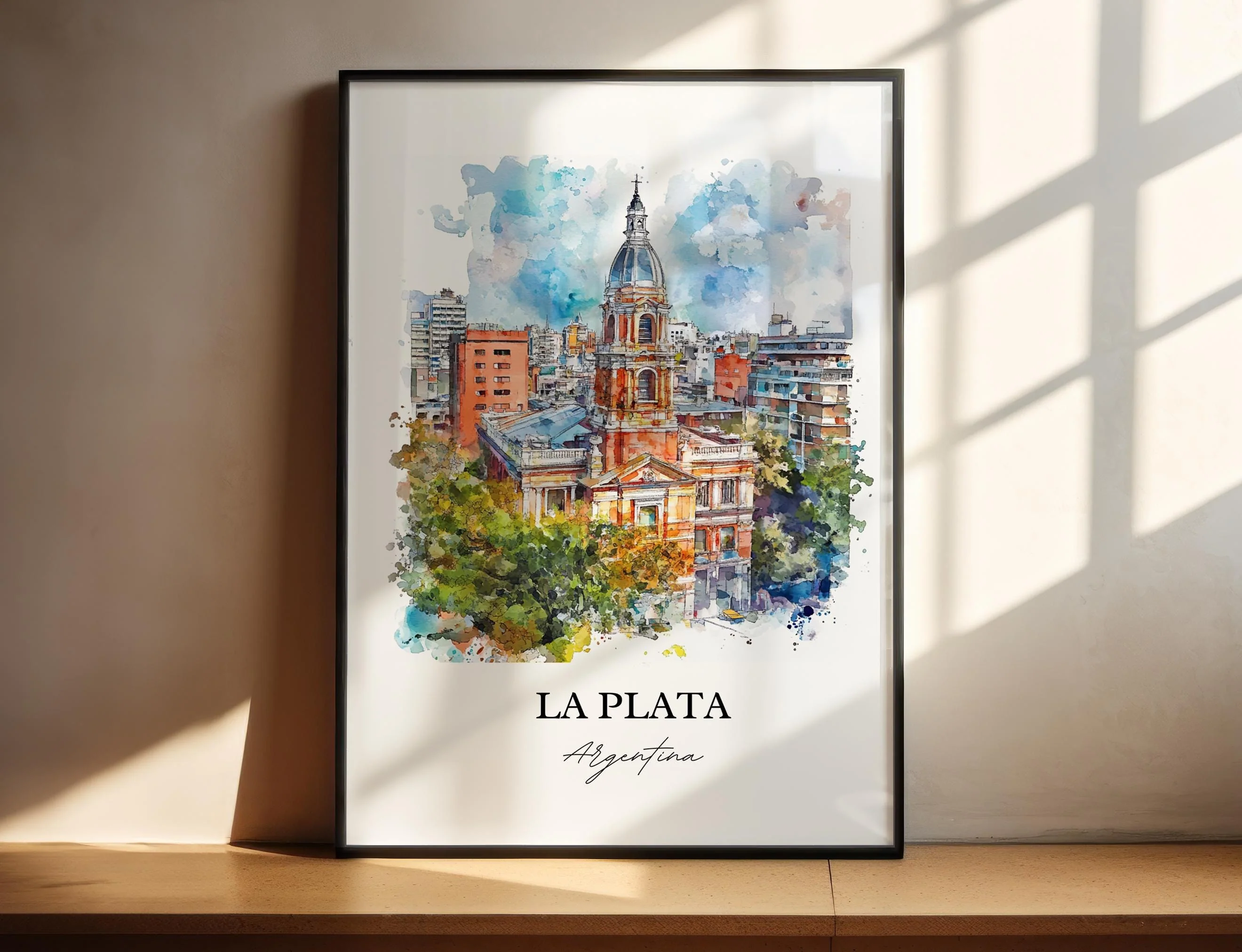 La Plata, Argentina – Watercolor Art Print