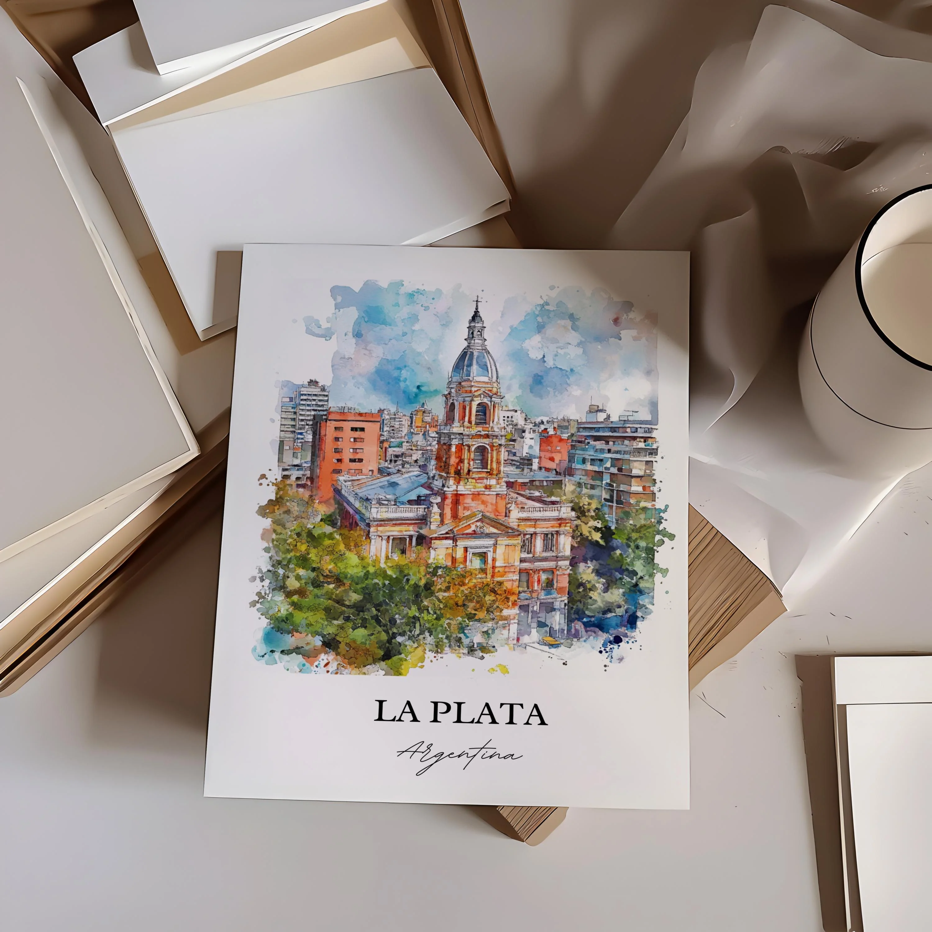 La Plata, Argentina – Watercolor Art Print - Image 6
