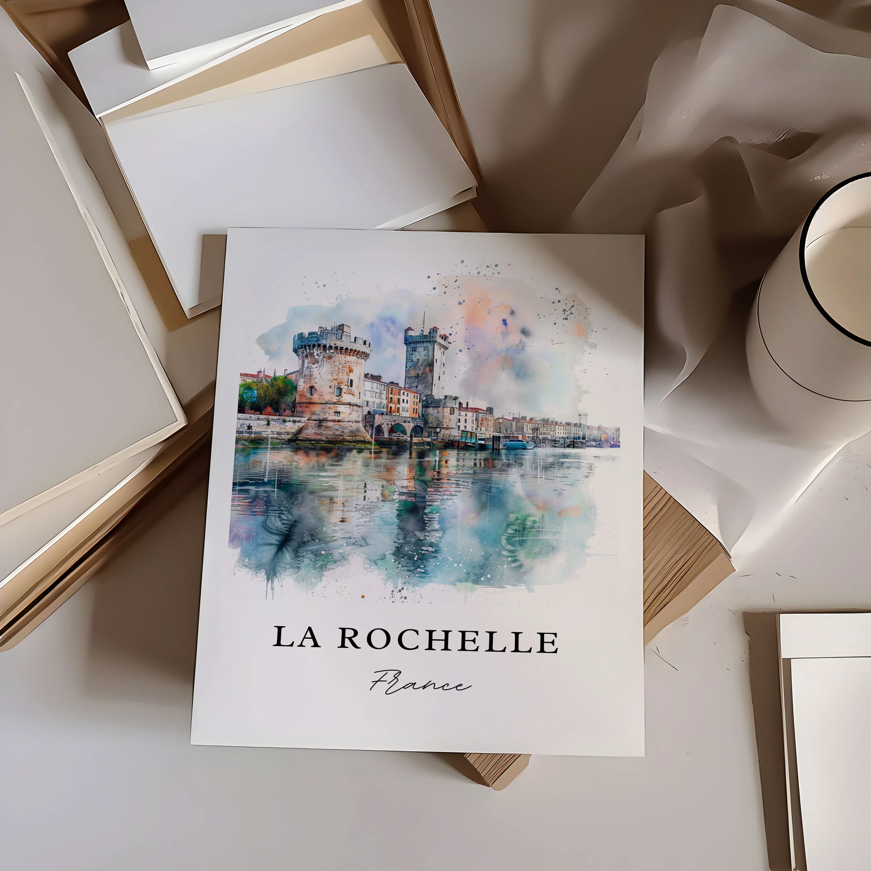 La Rochelle, France – Watercolor Art Print - Image 2