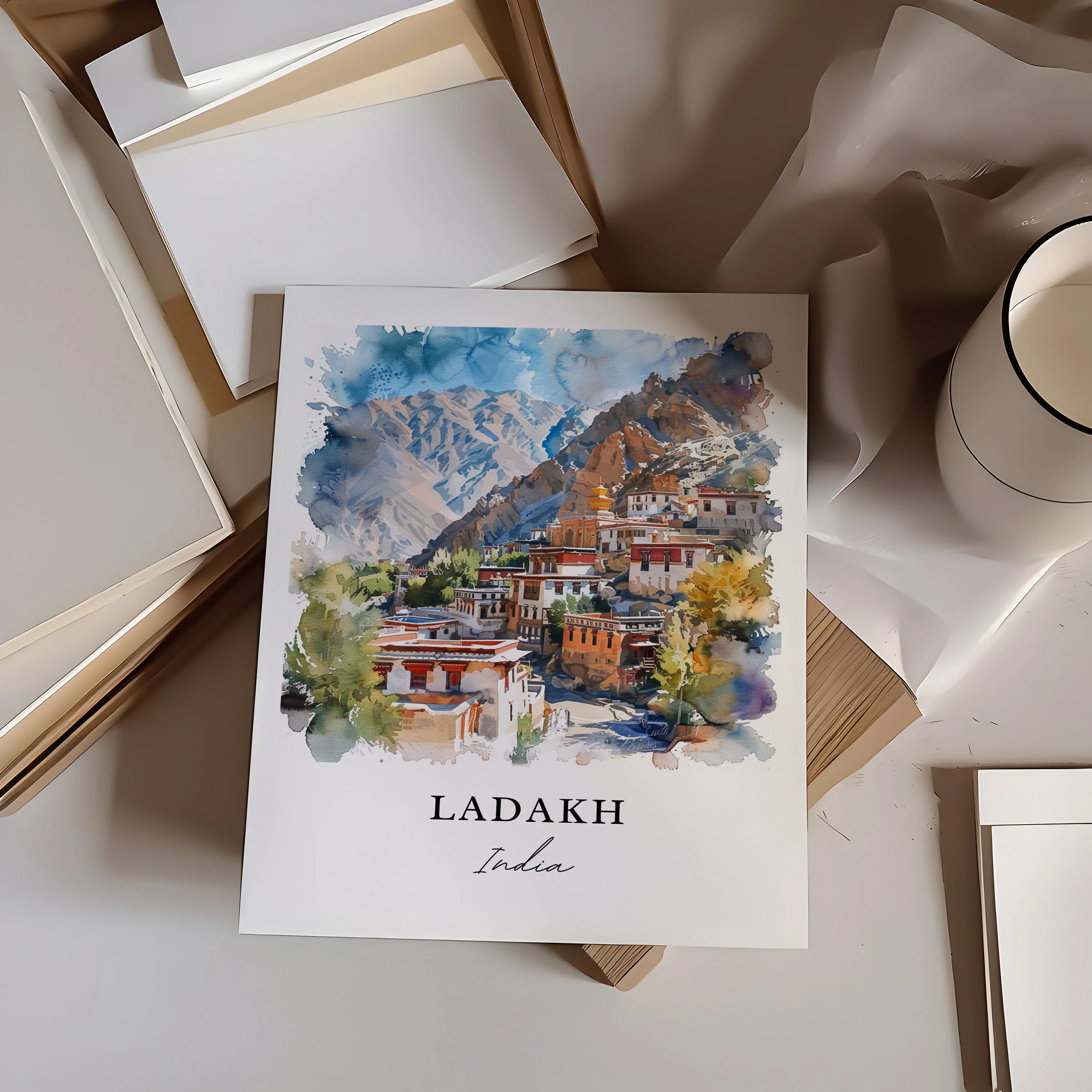 Ladakh, India – Watercolor Art Print - Image 2