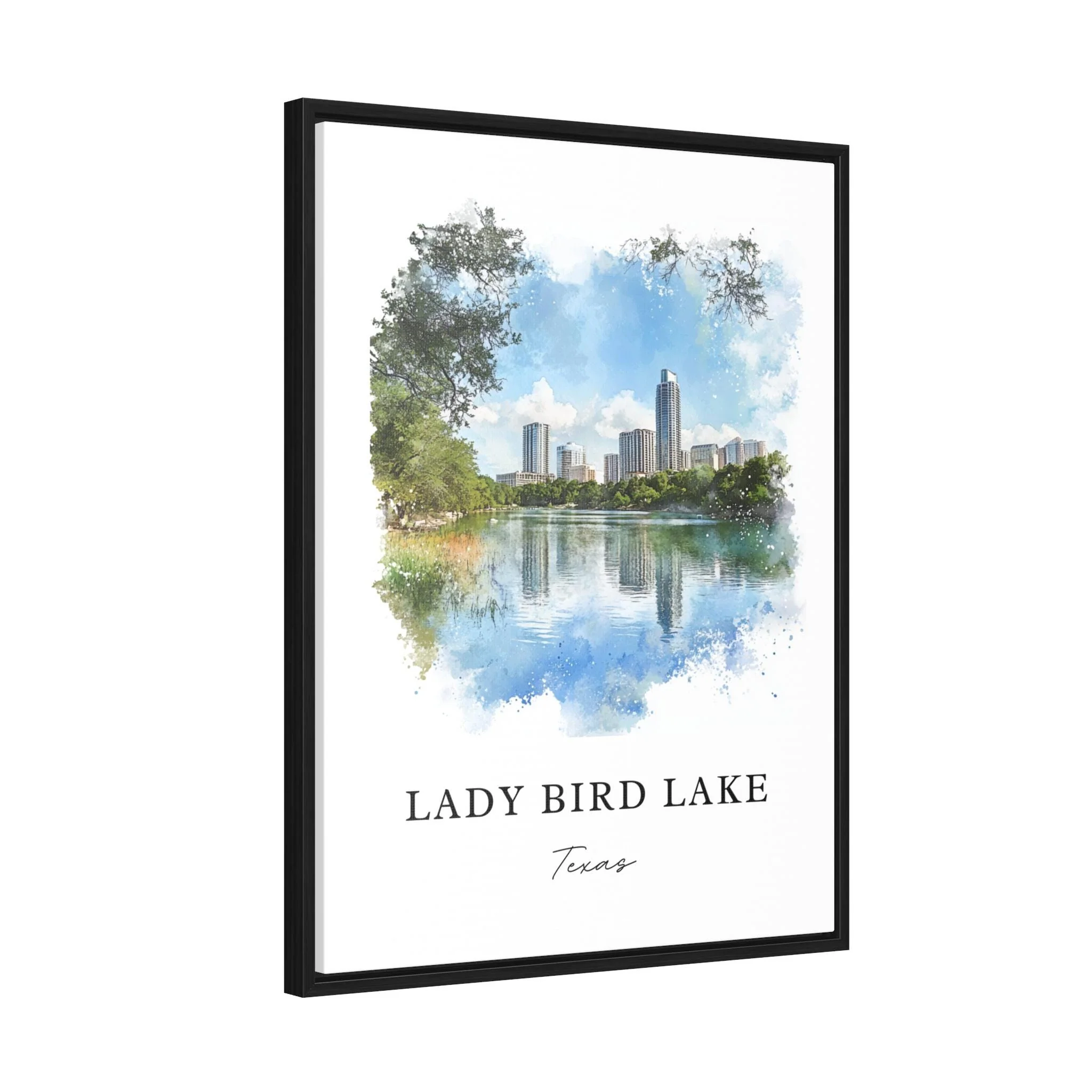 Lady Bird Lake, Texas – Watercolor Art Print - Image 6