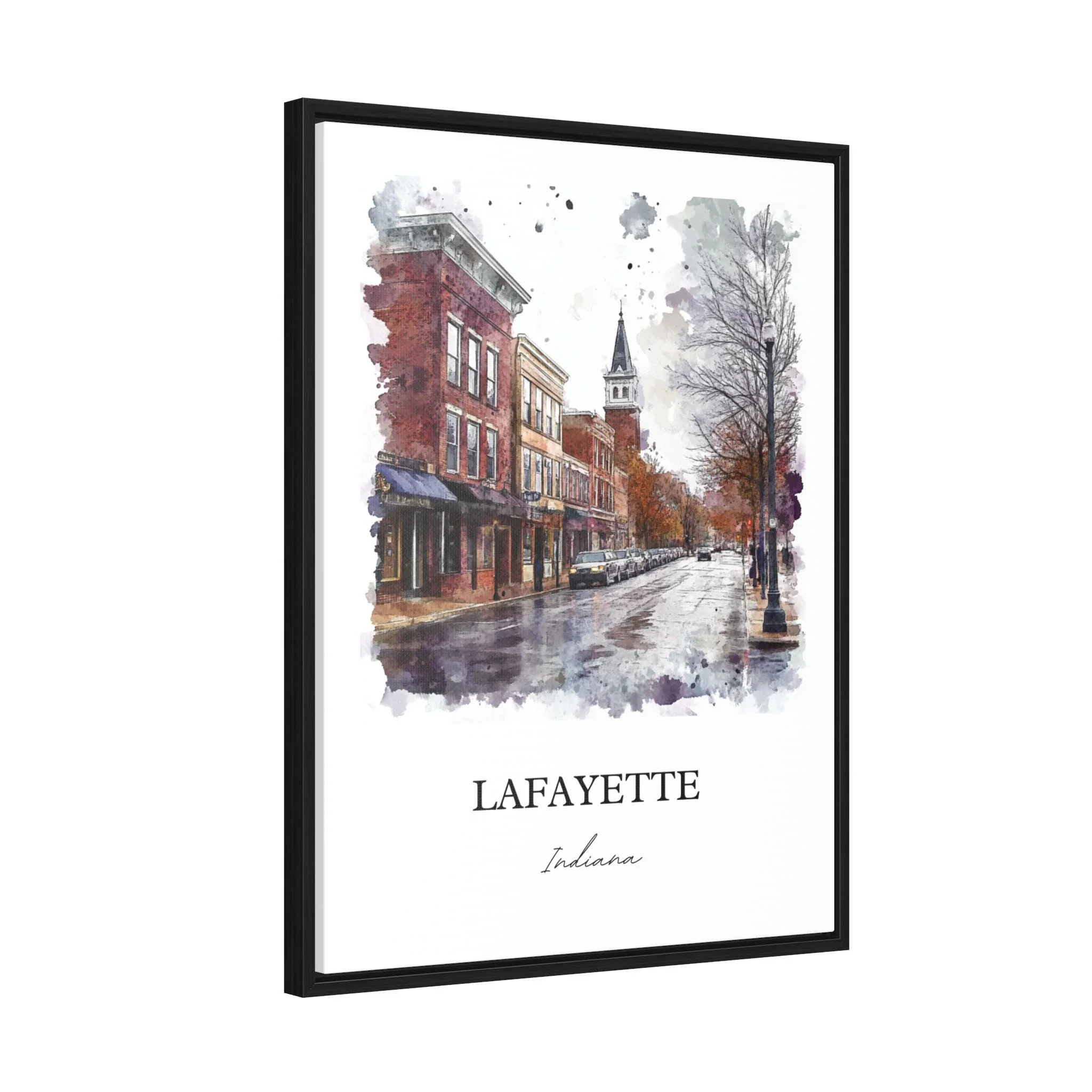 Lafayette, Indiana, Indiana – Watercolor Art Print - Image 8