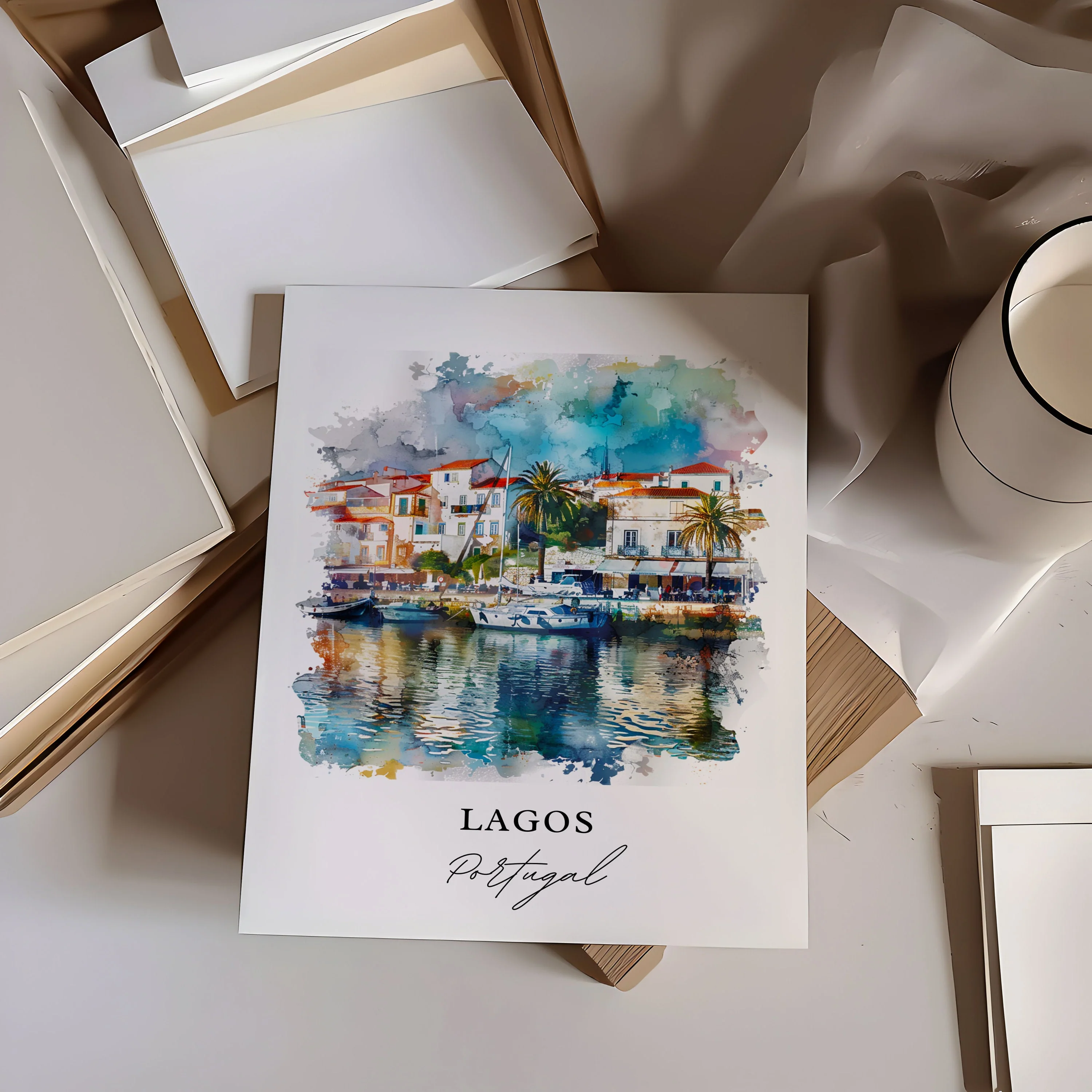 Lagos, Portugal – Watercolor Art Print - Image 2
