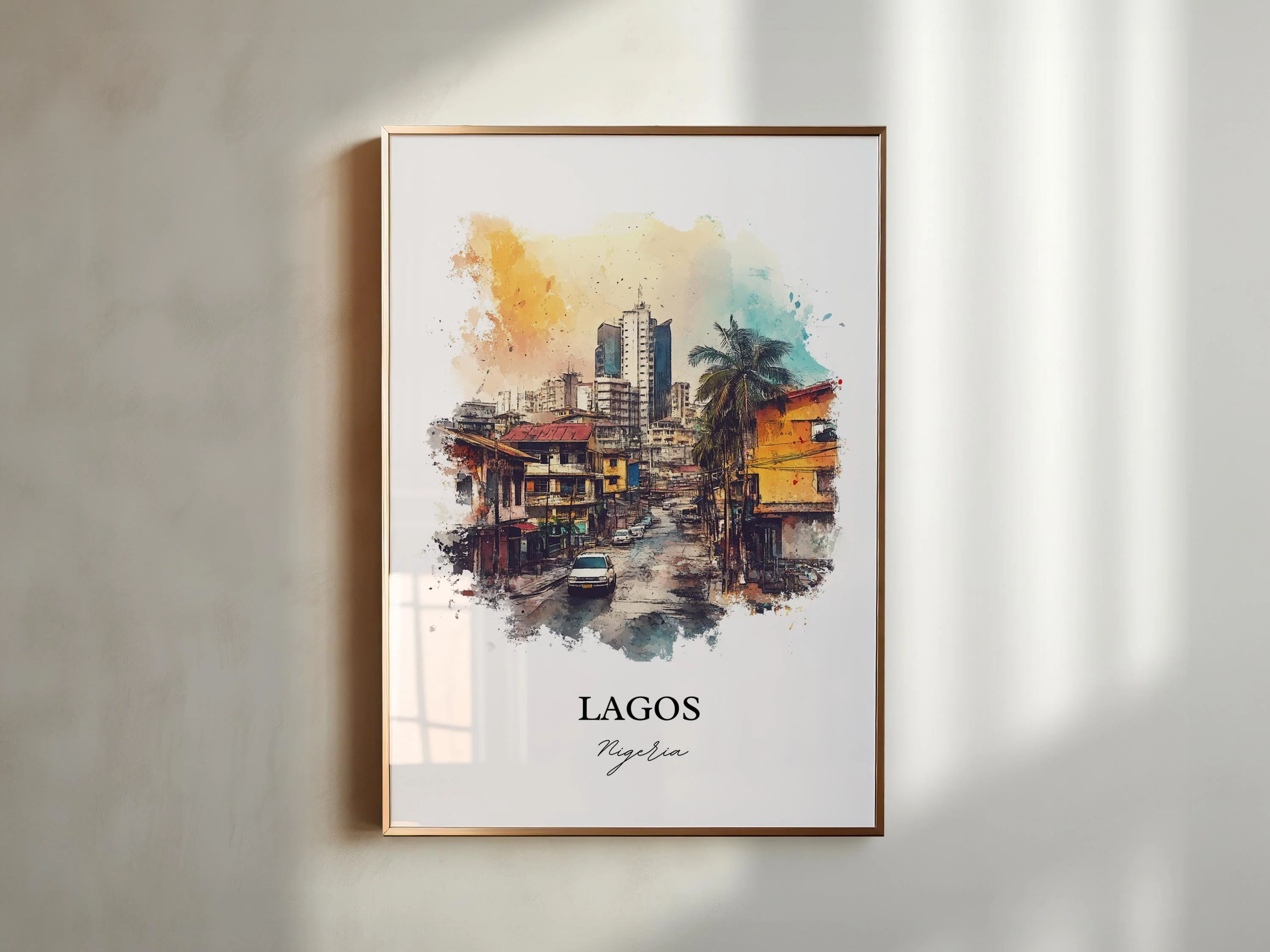 Lagos, Nigeria – Watercolor Art Print - Image 6