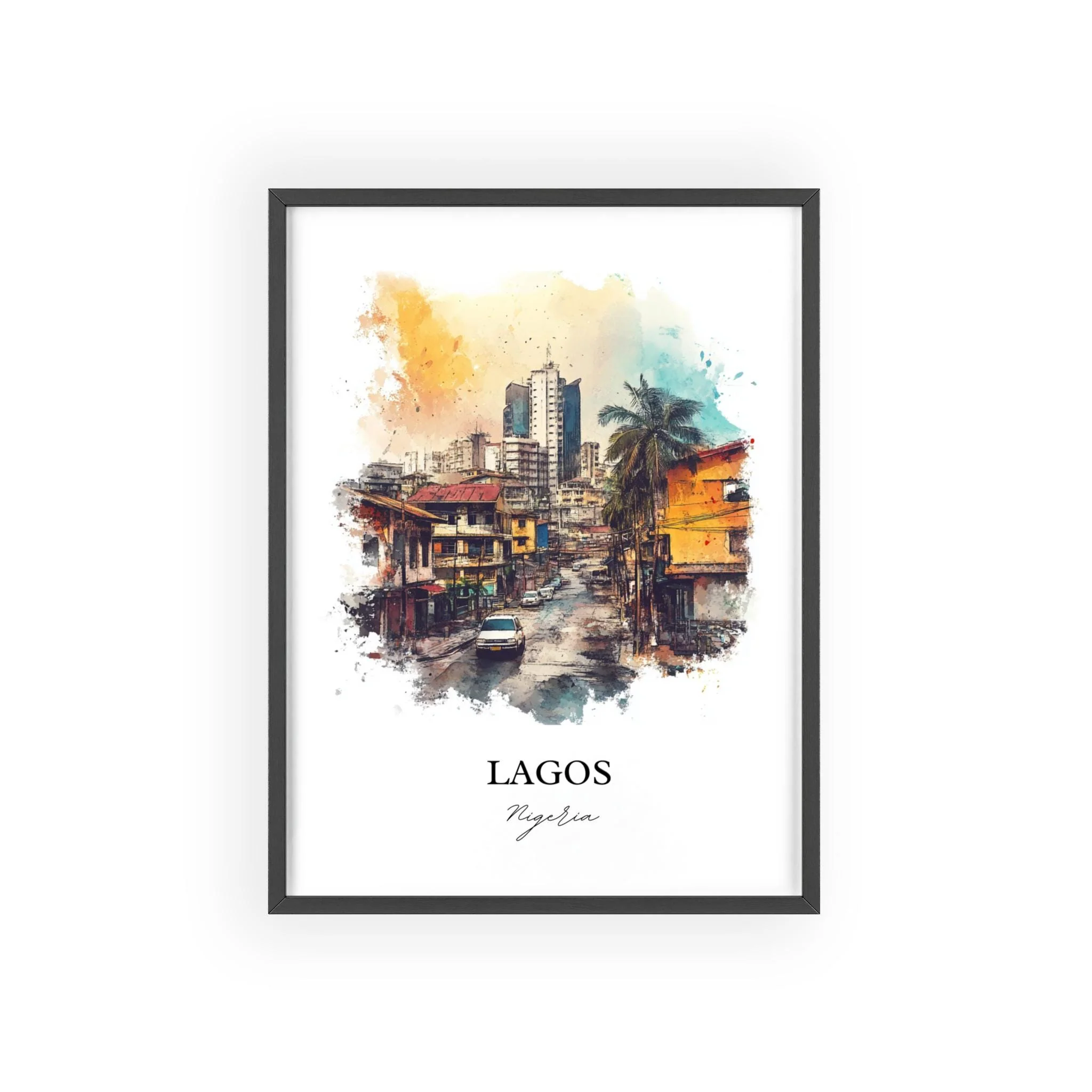 Lagos, Nigeria – Watercolor Art Print - Image 7