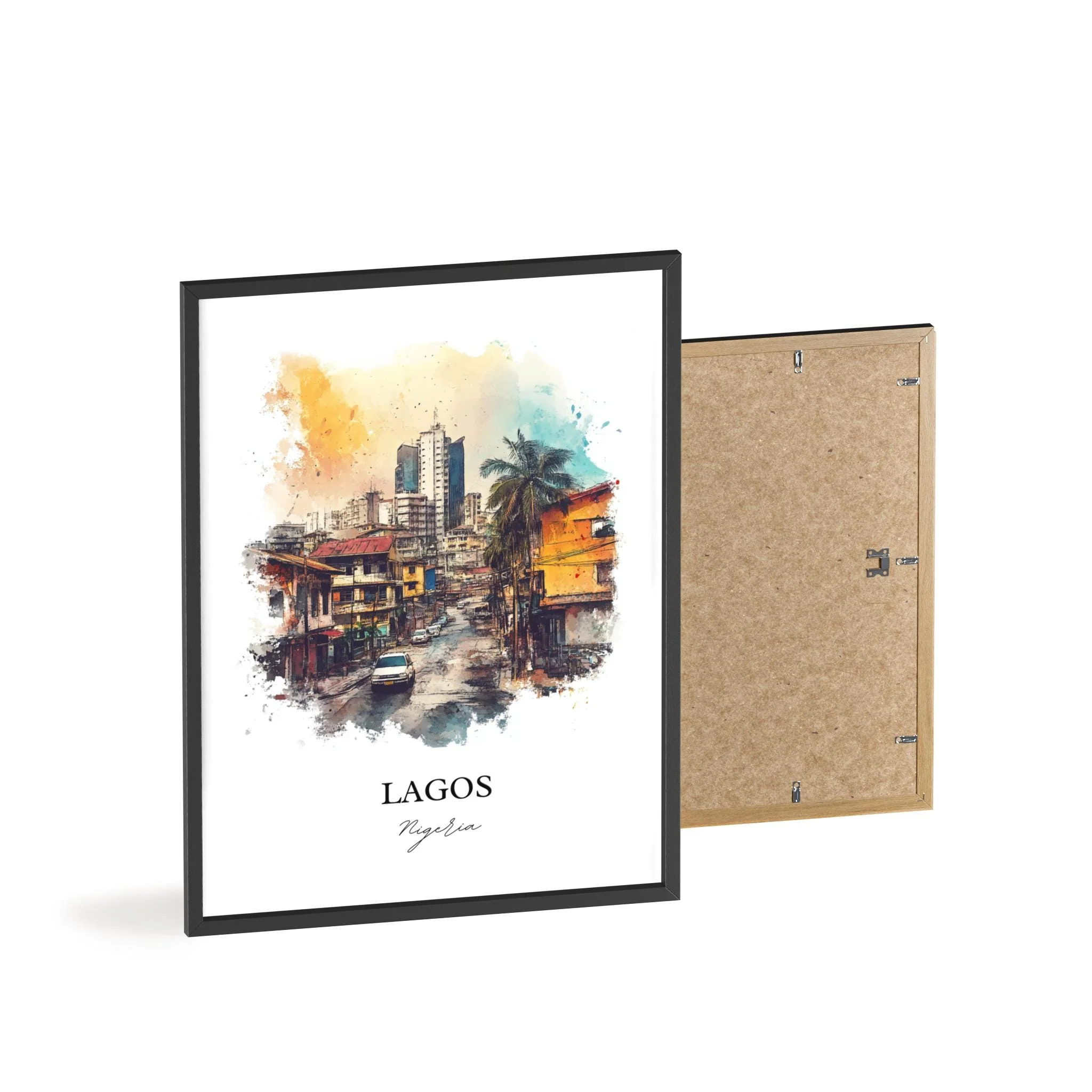 Lagos, Nigeria – Watercolor Art Print - Image 8