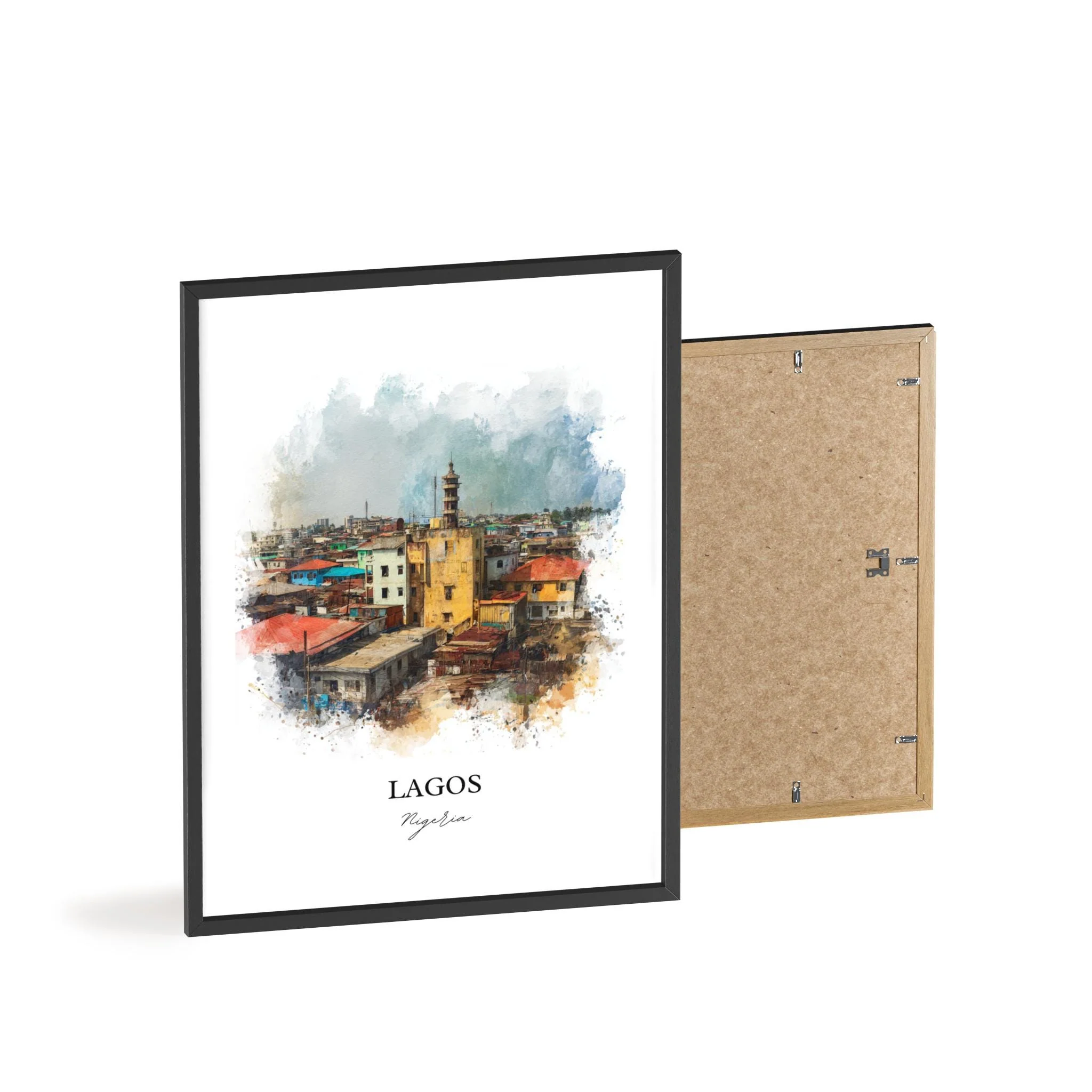 Lagos, Nigeria – Watercolor Art Print - Image 11