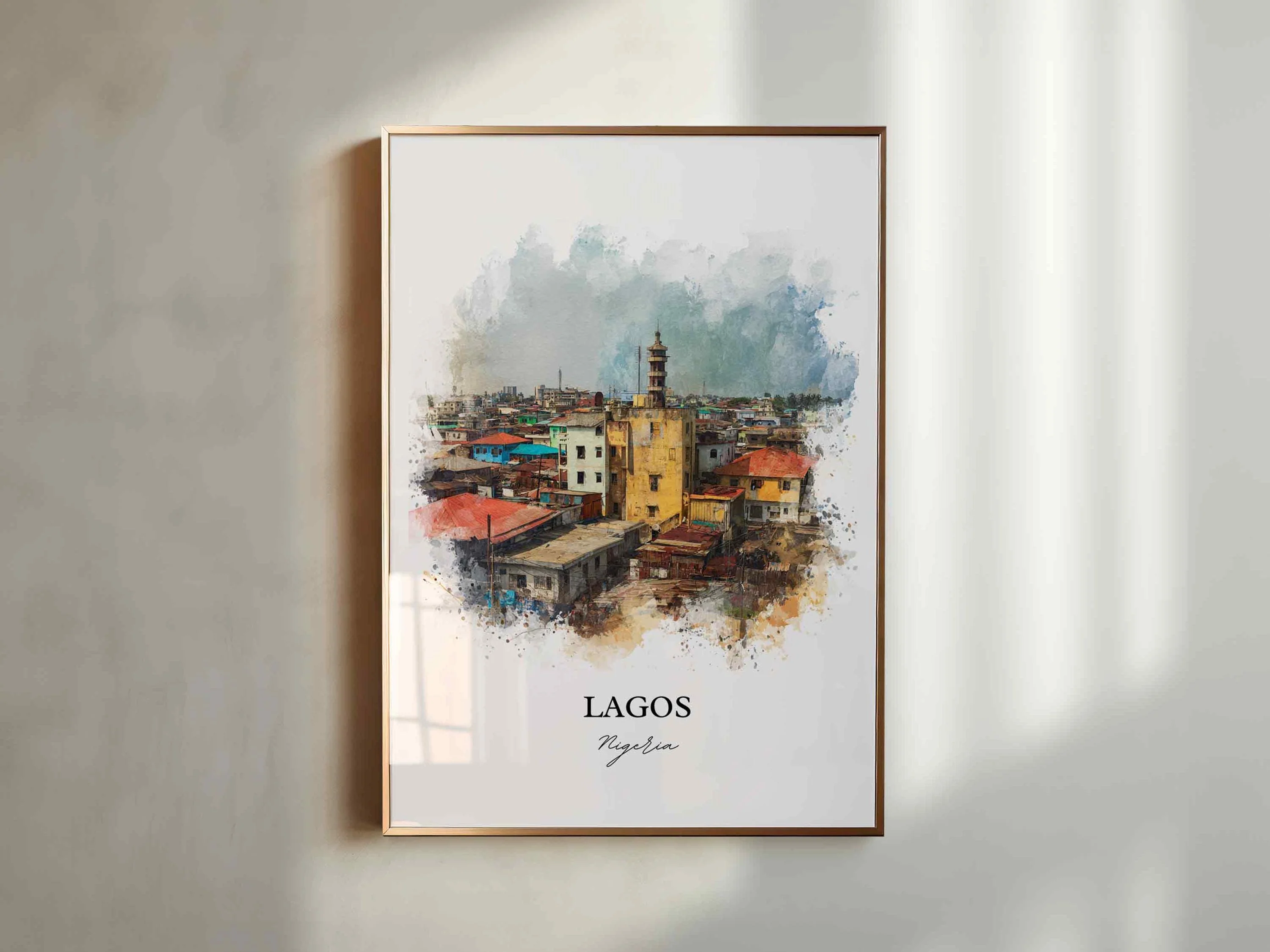 Lagos, Nigeria – Watercolor Art Print - Image 3