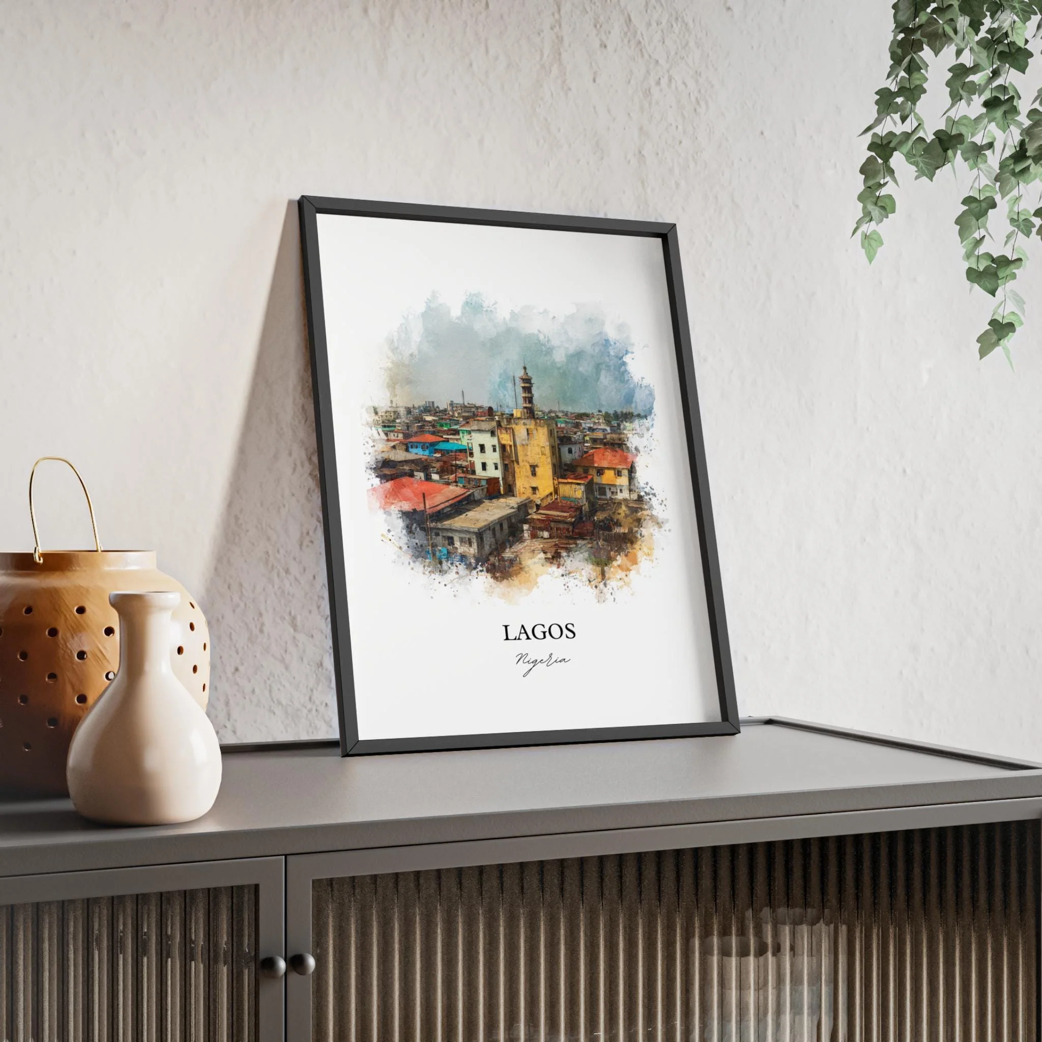 Lagos, Nigeria – Watercolor Art Print - Image 4