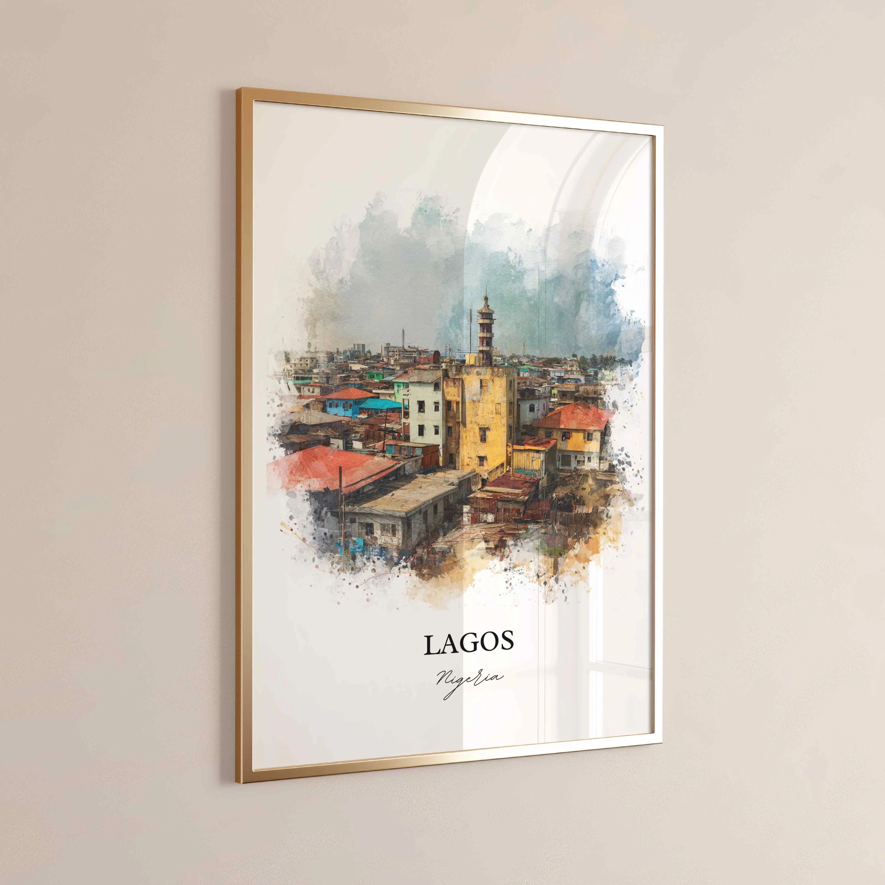 Lagos, Nigeria – Watercolor Art Print - Image 5
