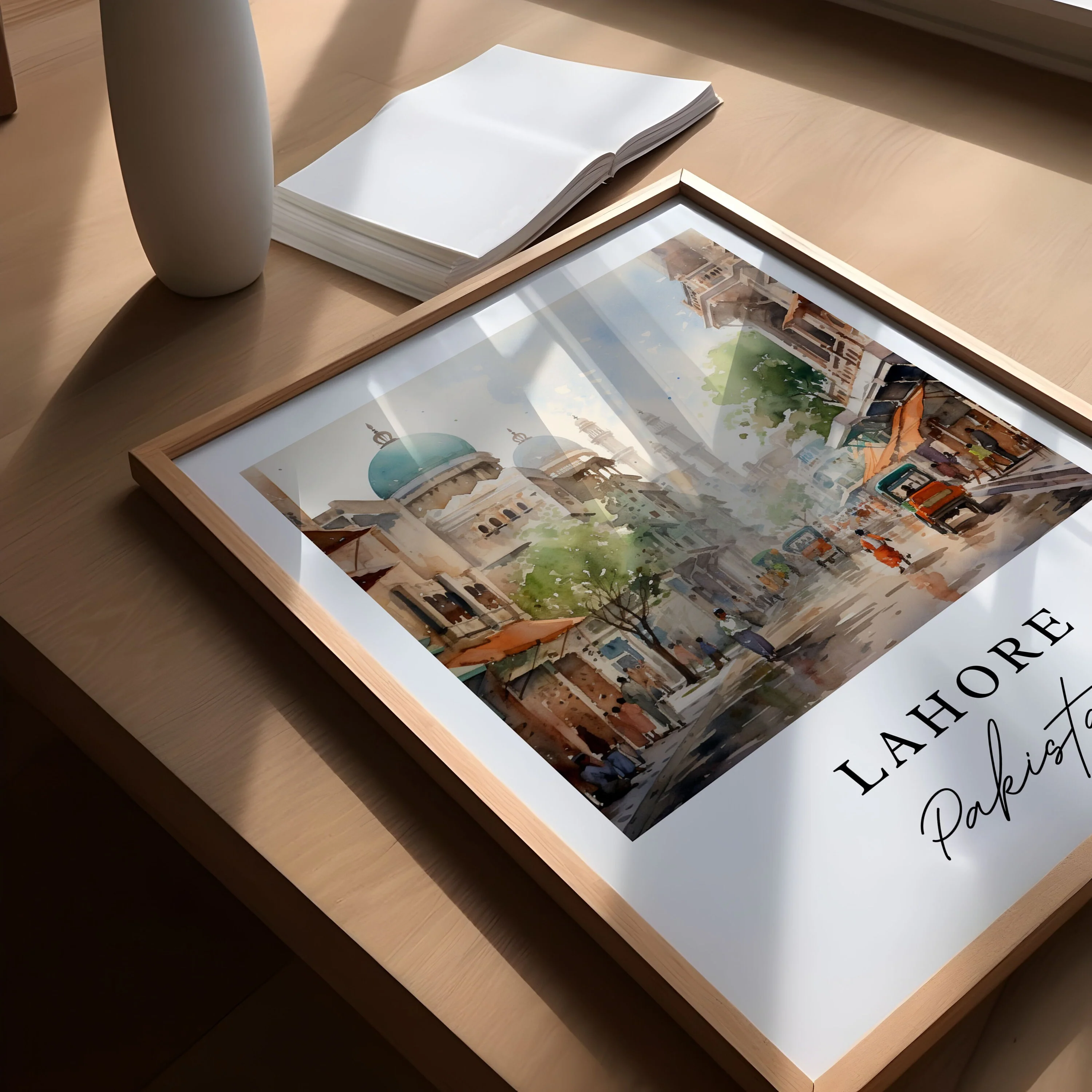 Lahore, Pakistan – Watercolor Art Print - Image 3
