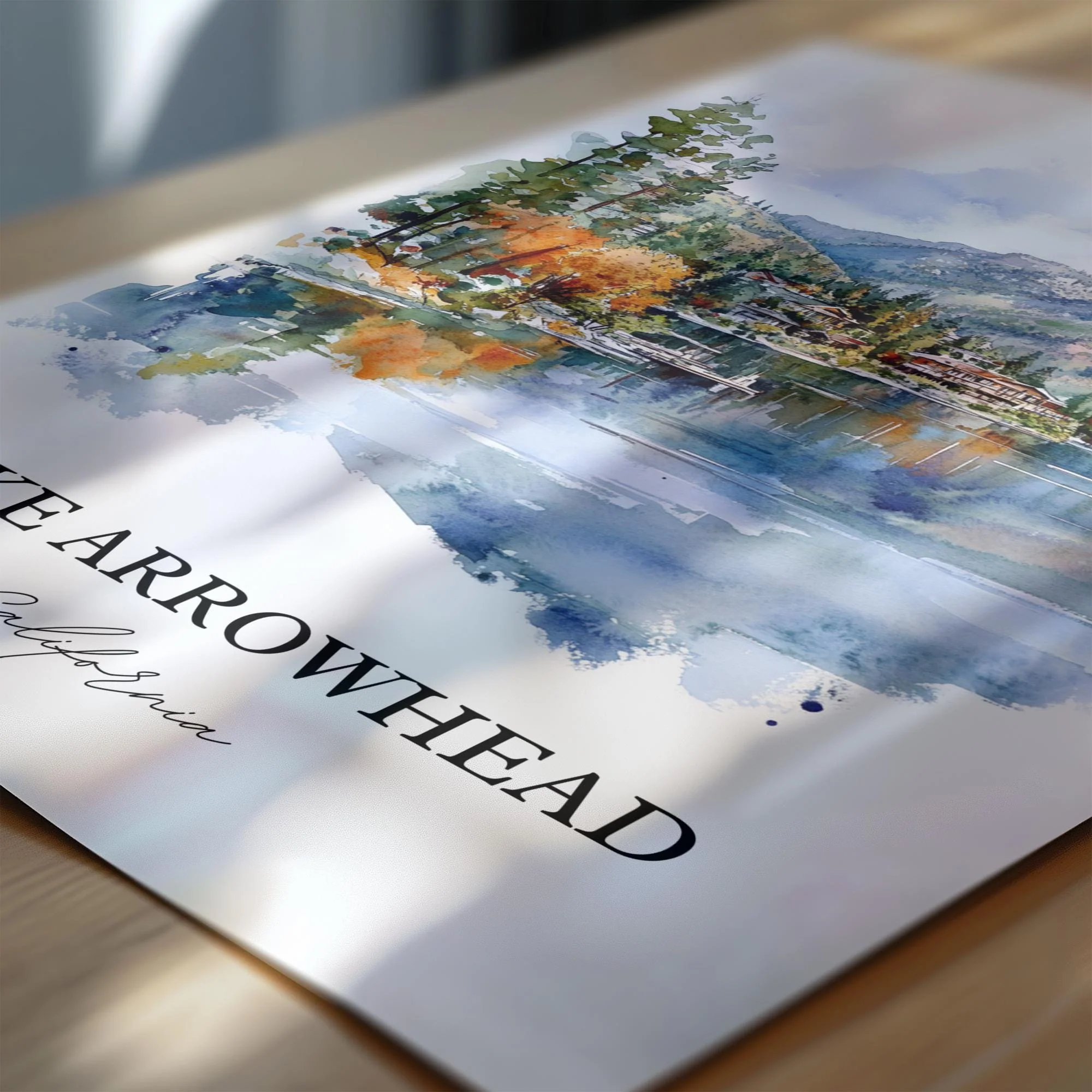 Lake Arrowhead, USA – Watercolor Art Print - Image 2