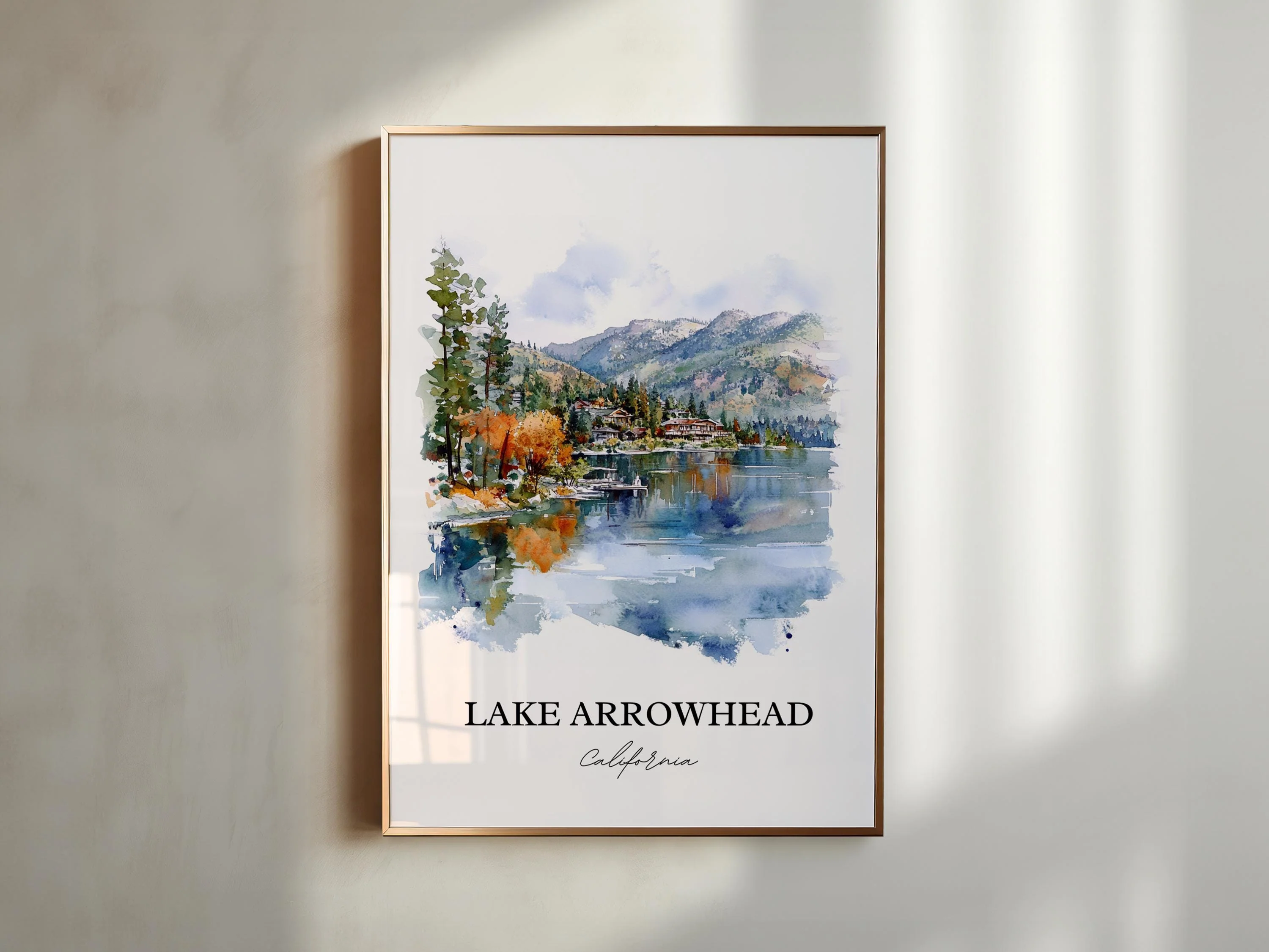 Lake Arrowhead, USA – Watercolor Art Print - Image 3