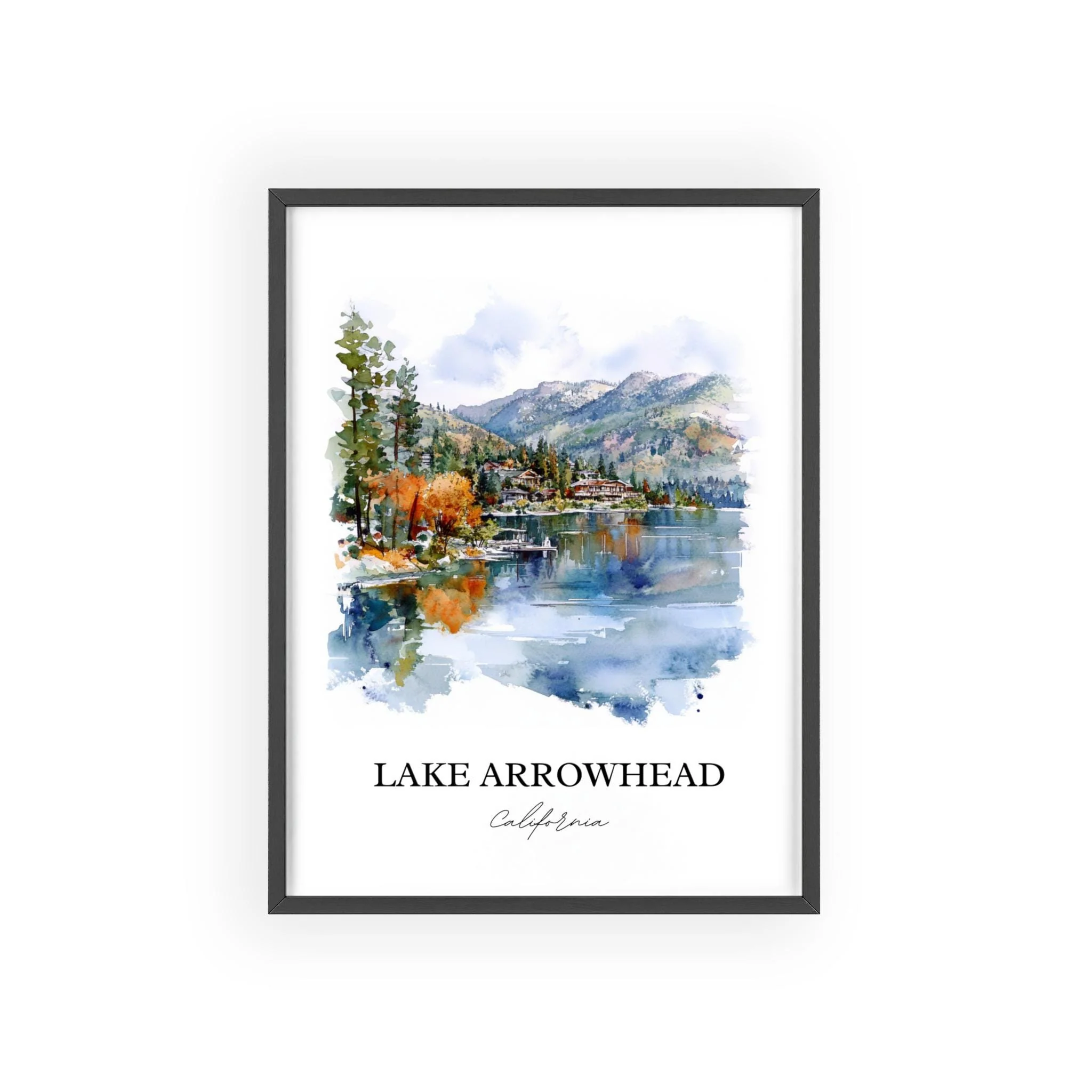 Lake Arrowhead, USA – Watercolor Art Print - Image 7