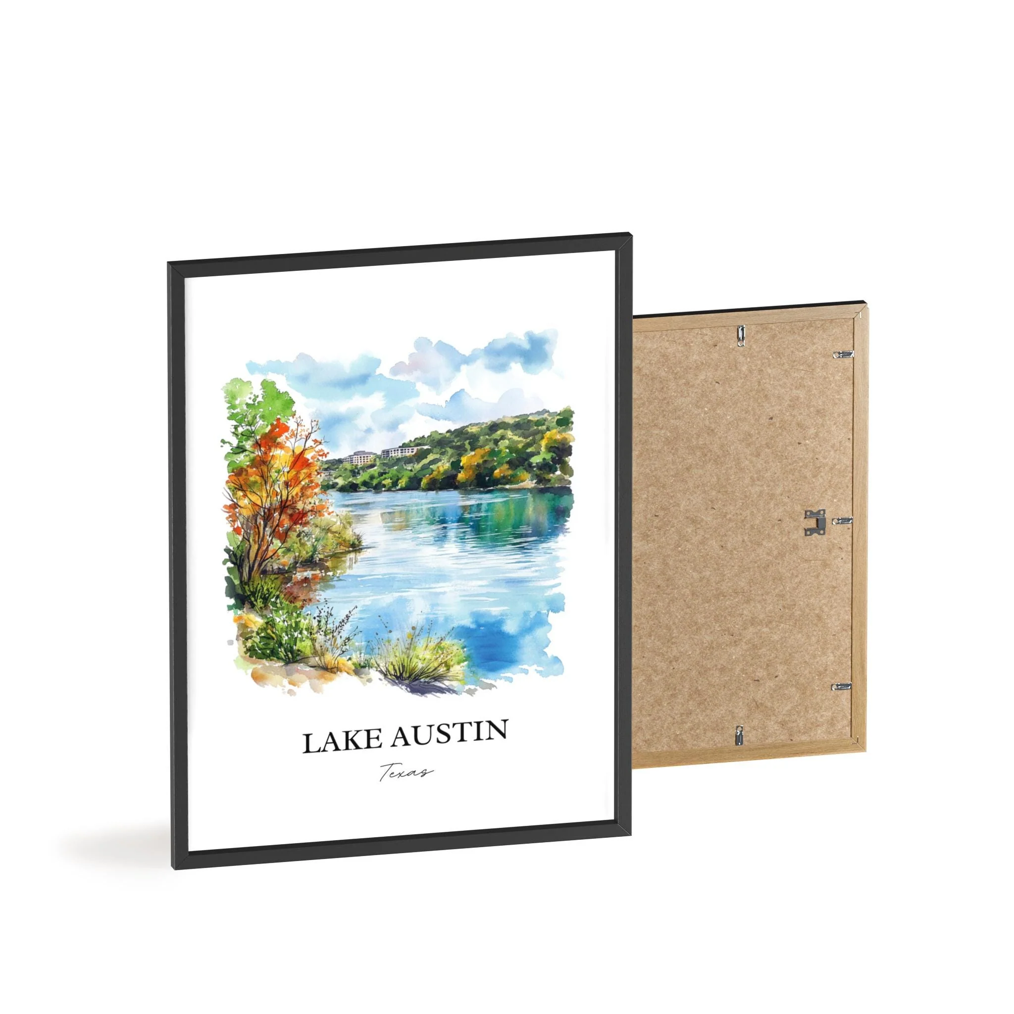 Lake Austin, USA – Watercolor Art Print - Image 8