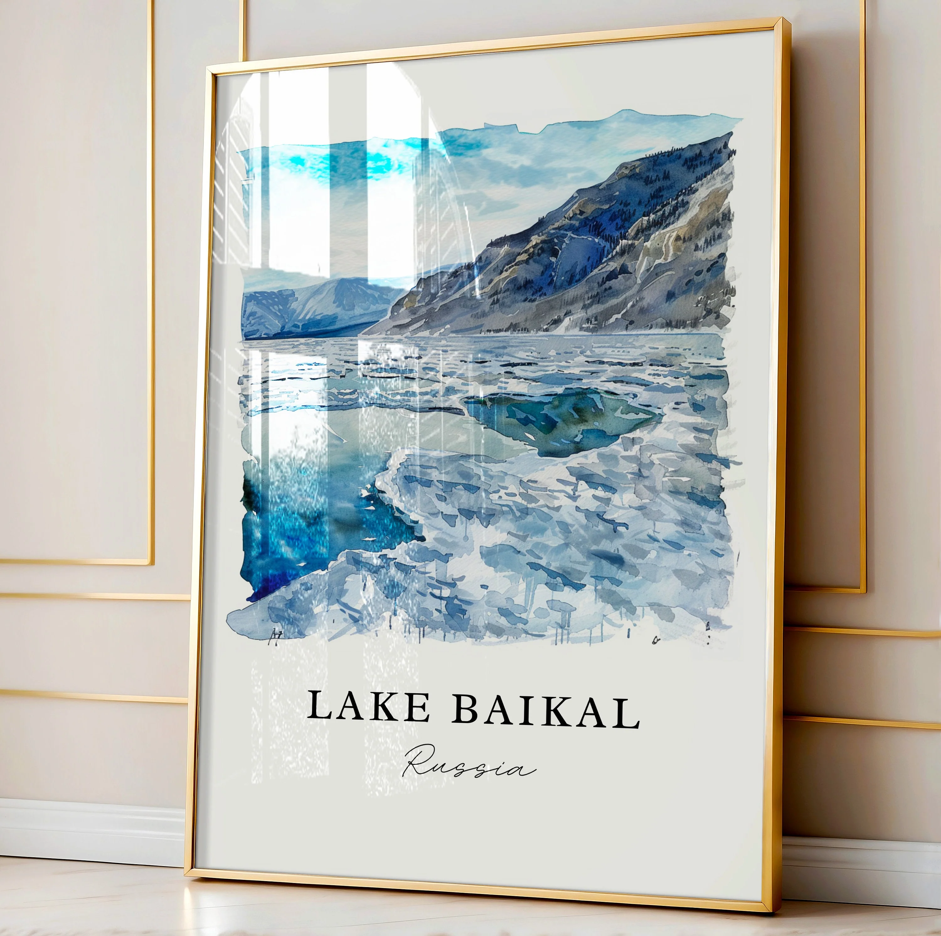 Lake Baikal, Russia – Watercolor Art Print - Image 4