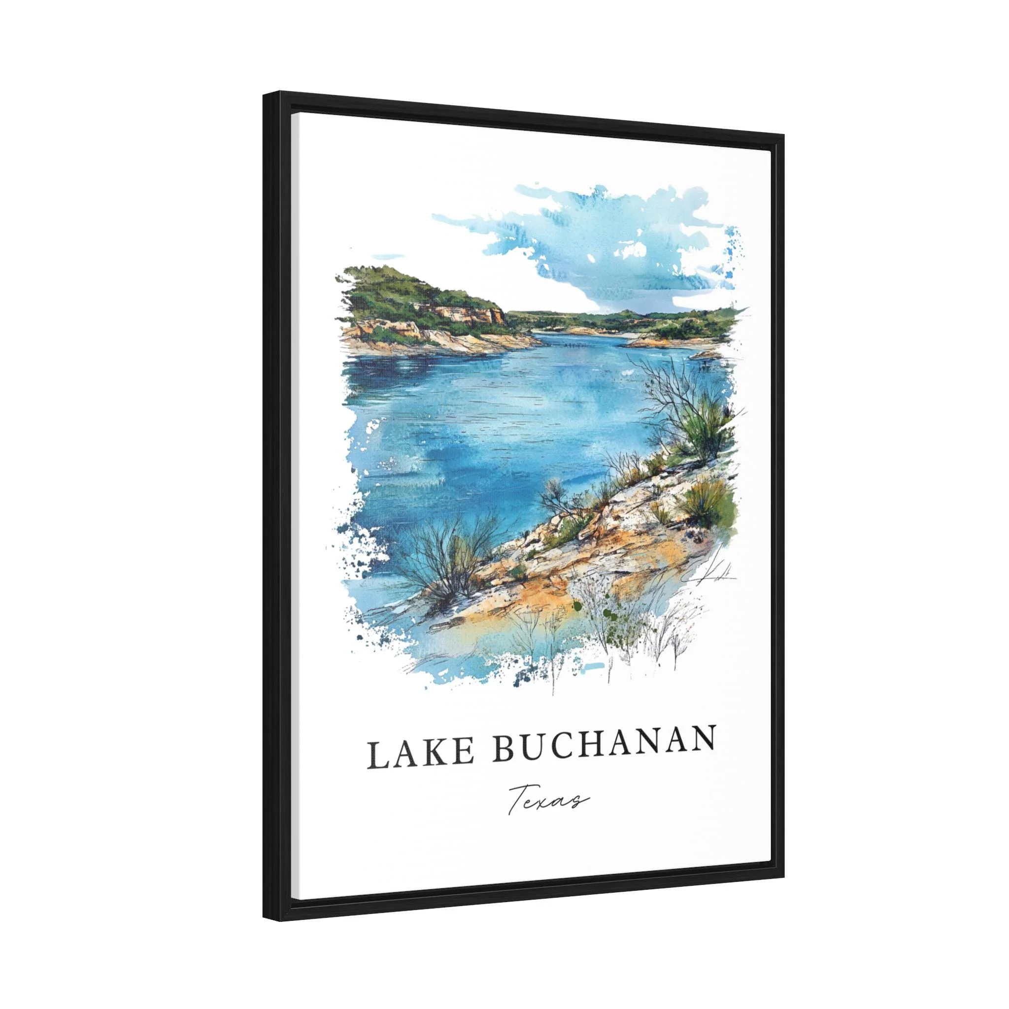 Lake Buchanan, USA – Watercolor Art Print - Image 6