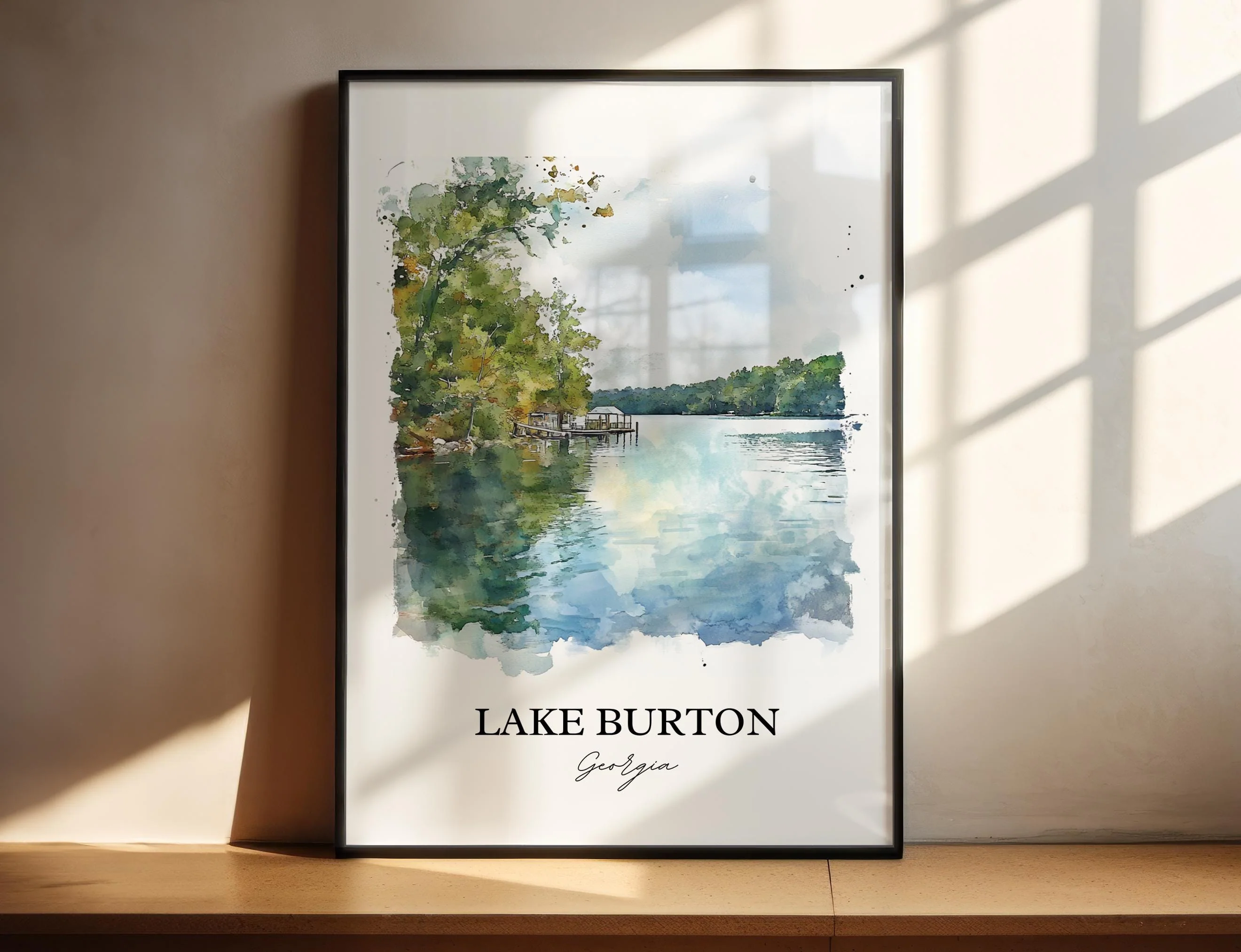 Lake Burton, Georgia, USA – Watercolor Art Print
