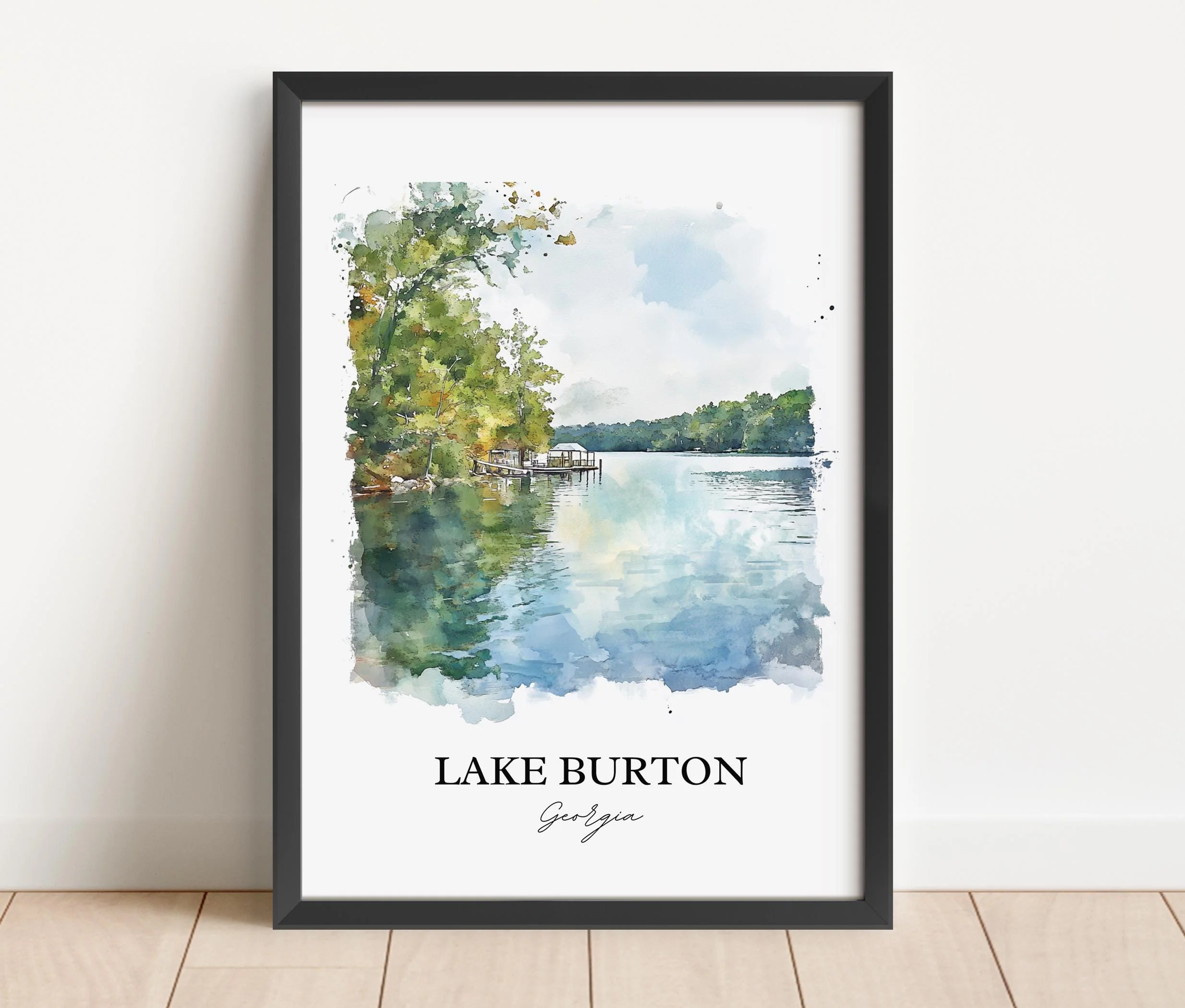 Lake Burton, Georgia, USA – Watercolor Art Print - Image 6